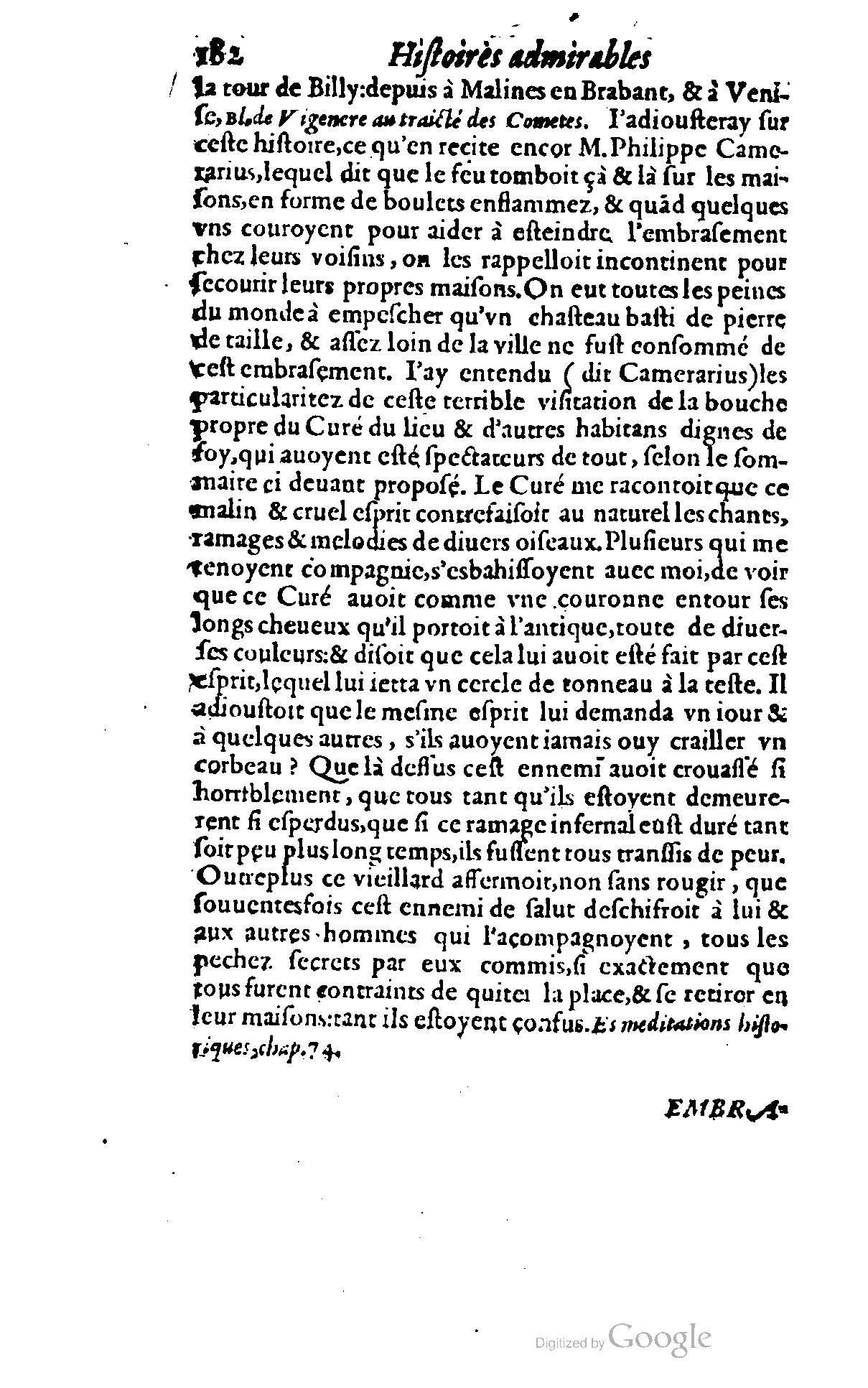 1620 - Samuel Crespin - Trésor d’histoires admirables et mémorables - BCU Lausanne