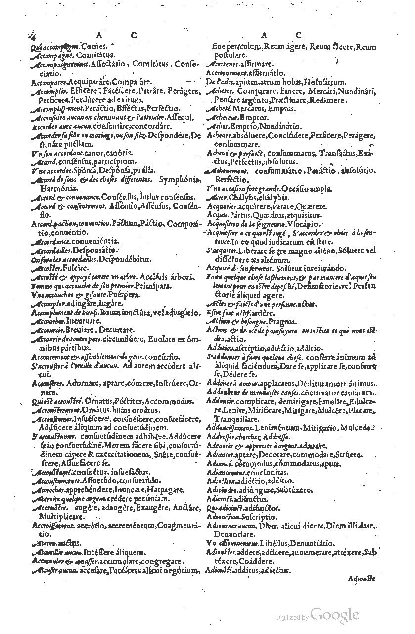 1585 - Simphorianum Beraud et Stephanum Michaëlem - Trésor des mots et traits français - Barcelone