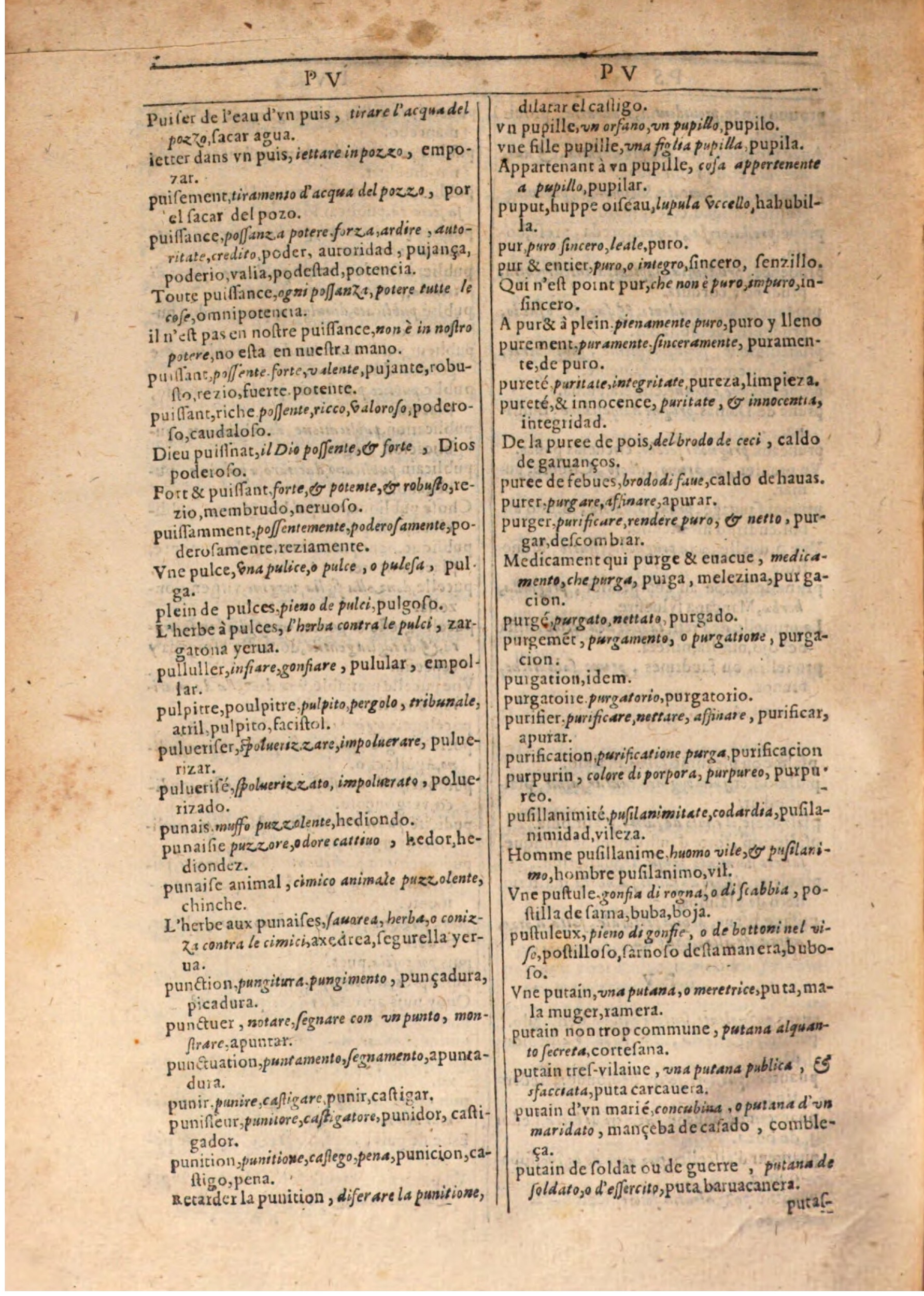 1609 - Philippe Albert et Alexandre Pernet - Trésor des trois langues française, italienne et espagnole (Seconde partie) - BSB Munich