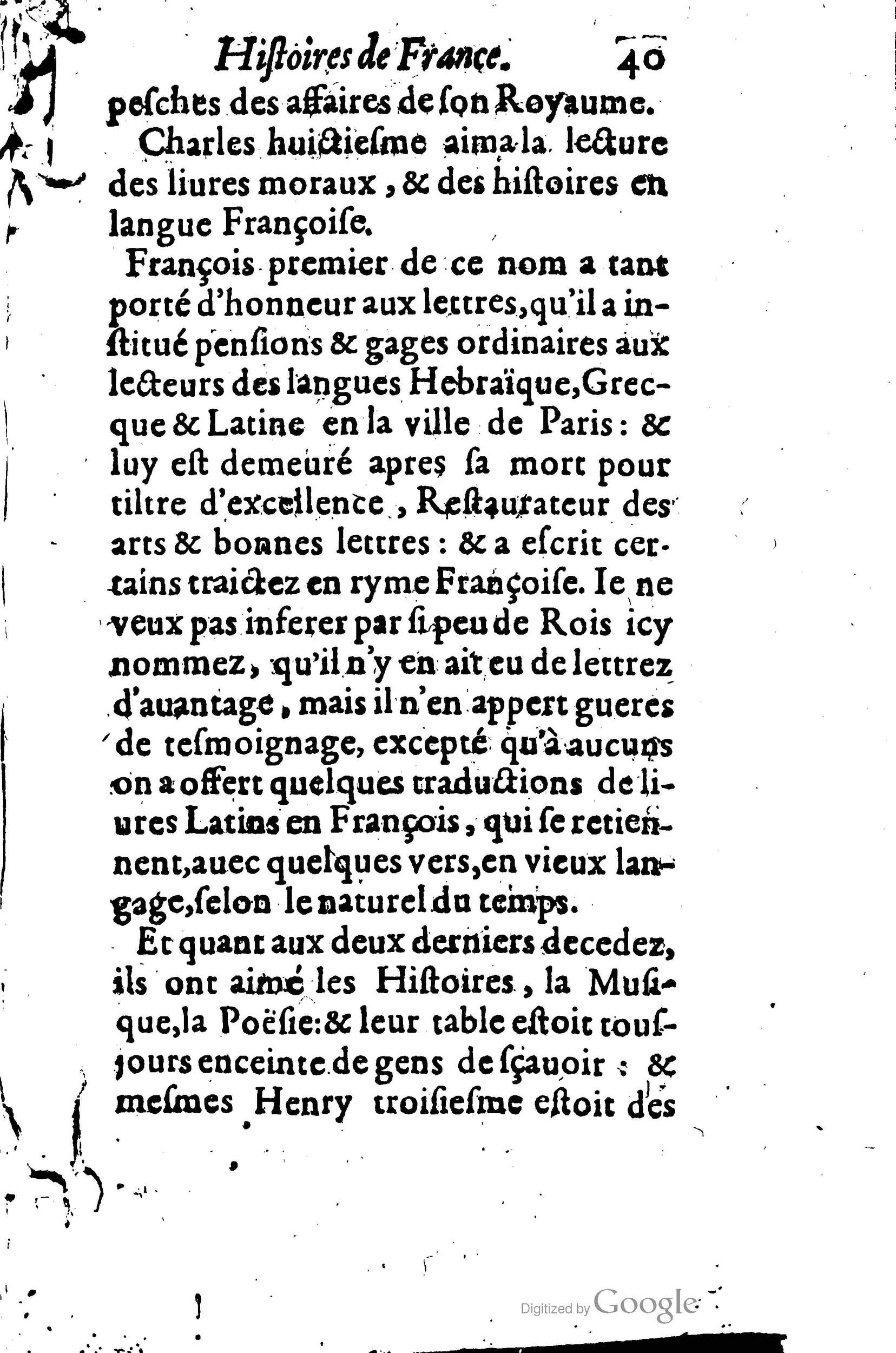 1619 - Jean Corrozet - Trésor des histoires de France - BSB Munich