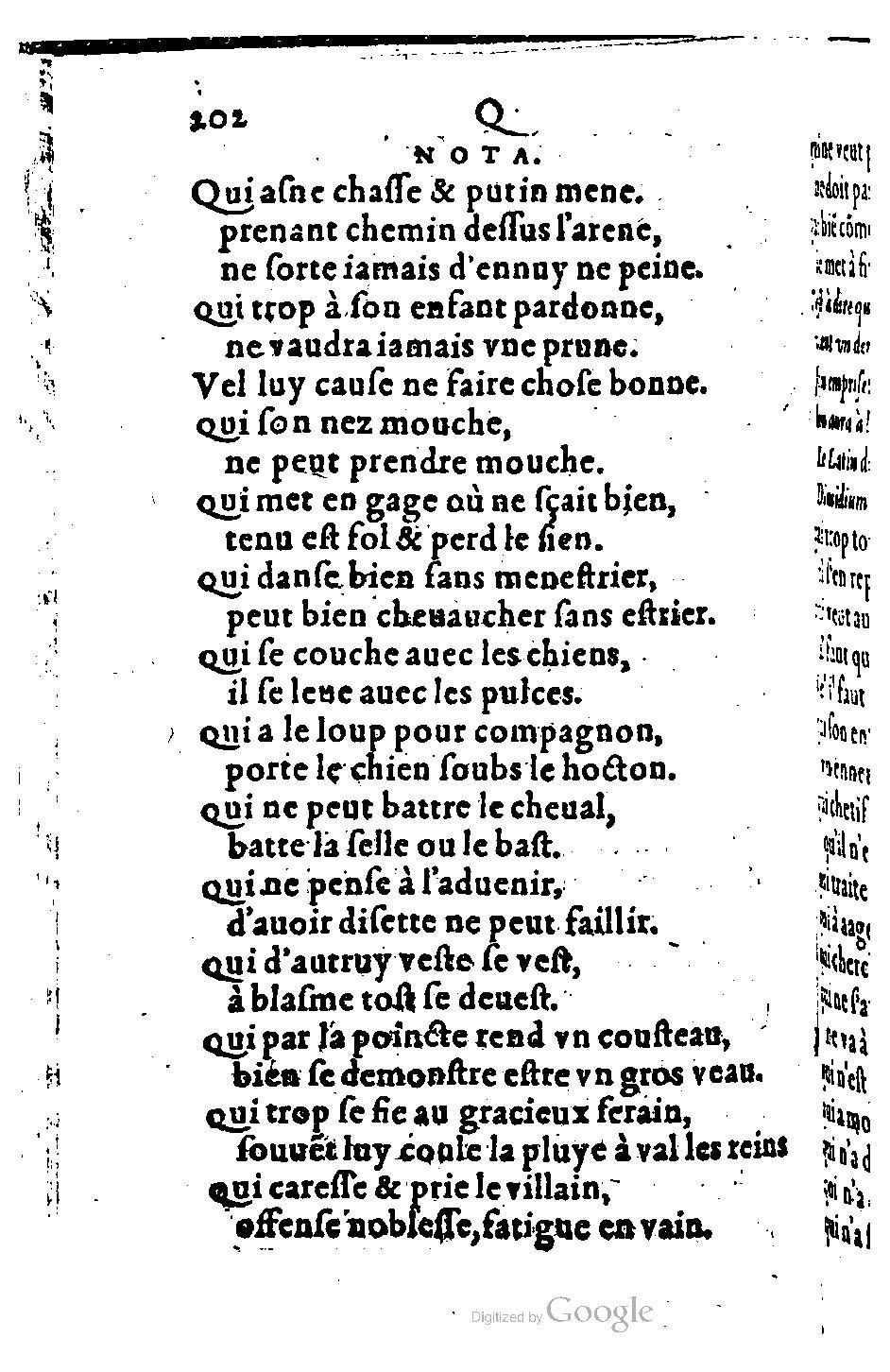 1582 - Nicolas Bonfons - Trésor des sentences dorées - BM Lyon