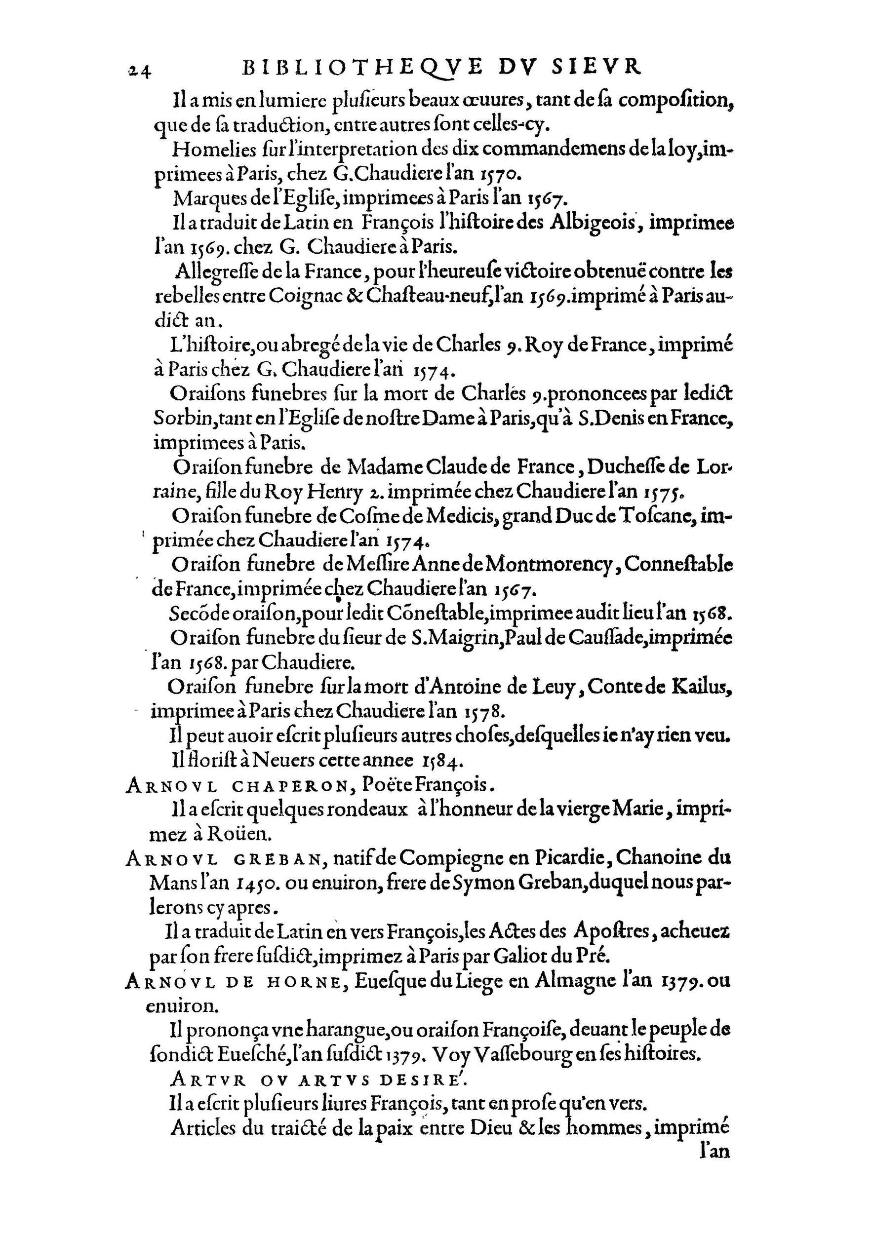 1584 - Abel L&#039;Angelier - Bibliothèques françaises - BnF