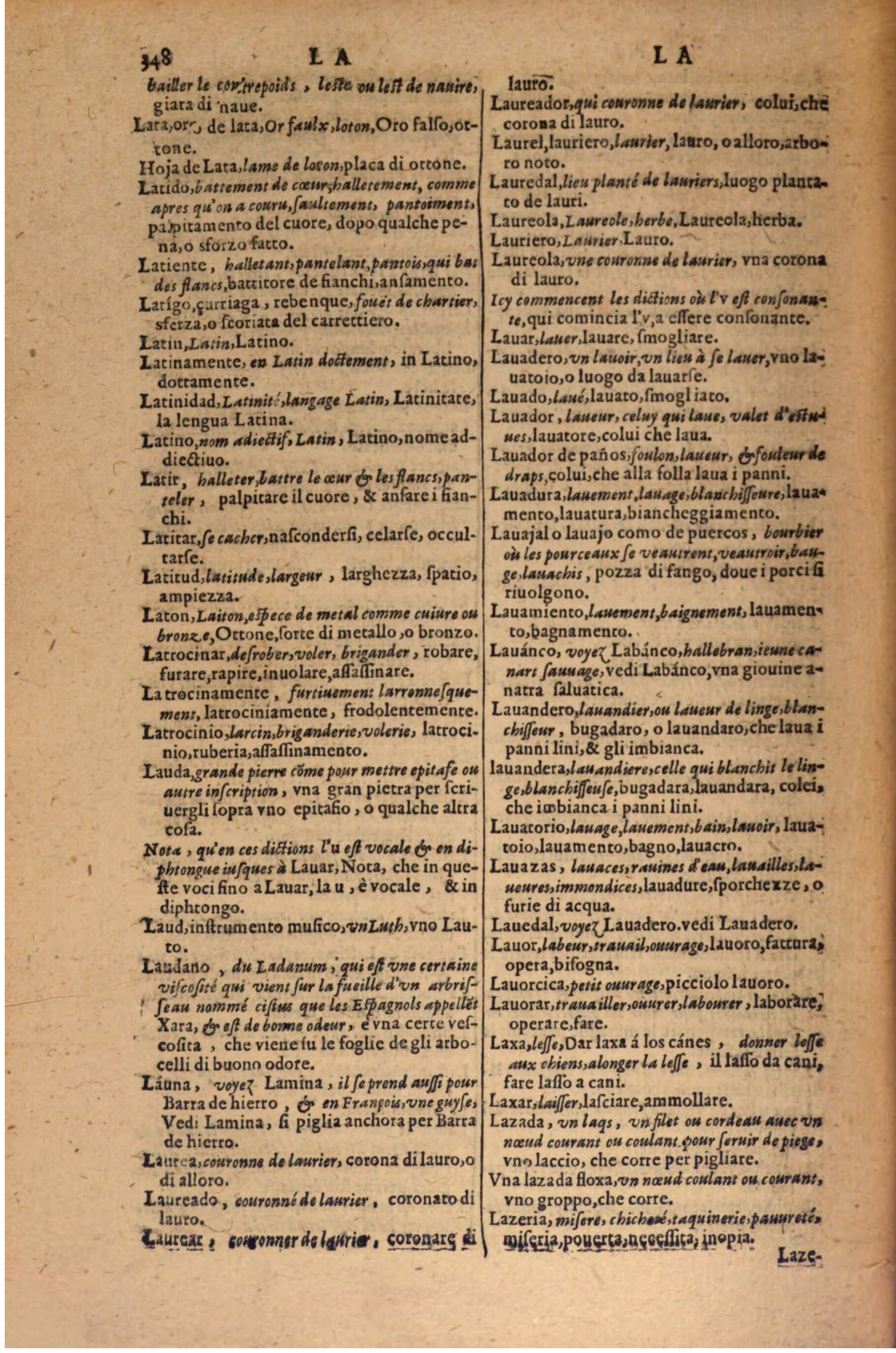 1606 - Samuel Crespin - Thresor des trois langues, francoise, italiene et espagnolle - BSB Munich