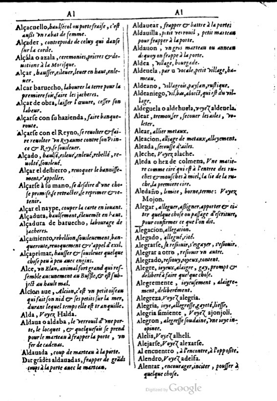 1616 - Veuve Marc Orry - Trésor des deux langues espagnole et française (Première et Seconde parties) - BM Lyon