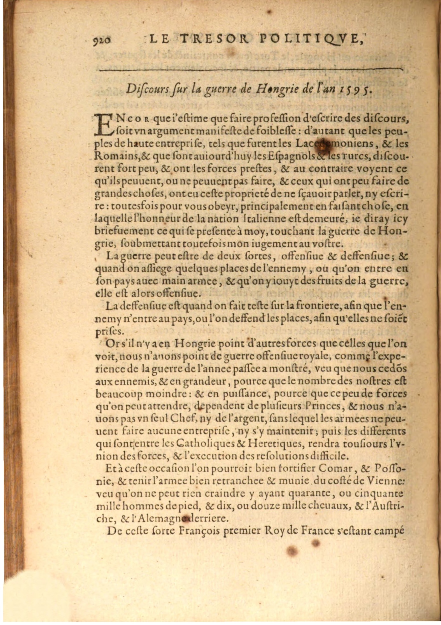 1608 - Nicolas Du Fossé - Trésor politique - BSB Munich