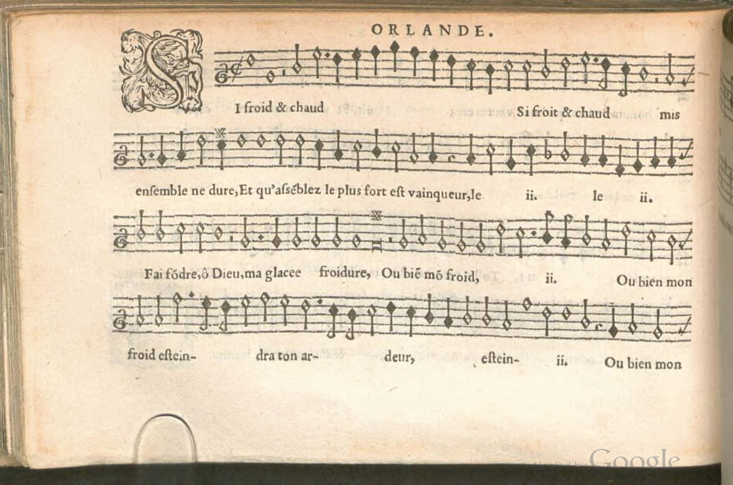 1576 - [Pierre de Saint-André] - Trésor de musique d’Orlande de Lassus Superius - BSB Munich