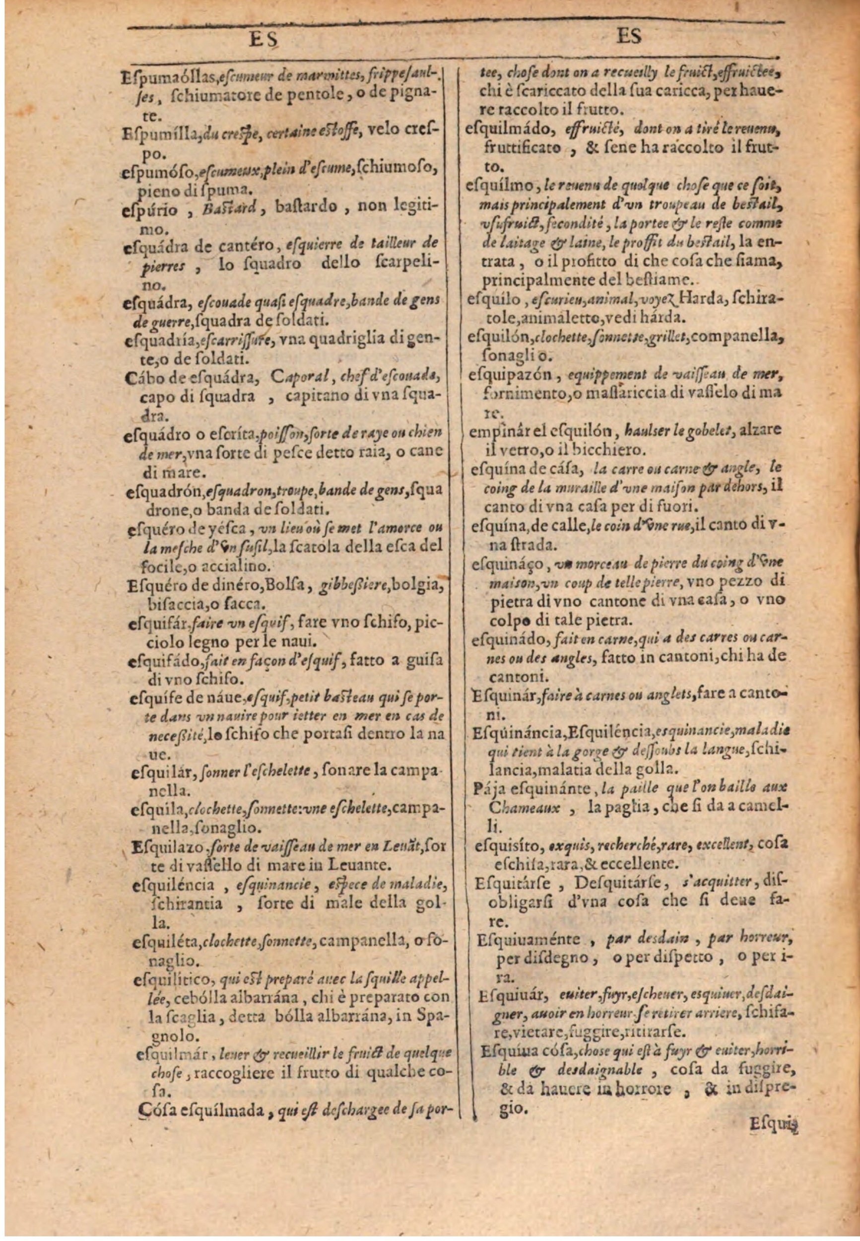 1609 - Philippe Albert et Alexandre Pernet - Trésor des trois langues française, italienne et espagnole (Première partie) - BSB Munich