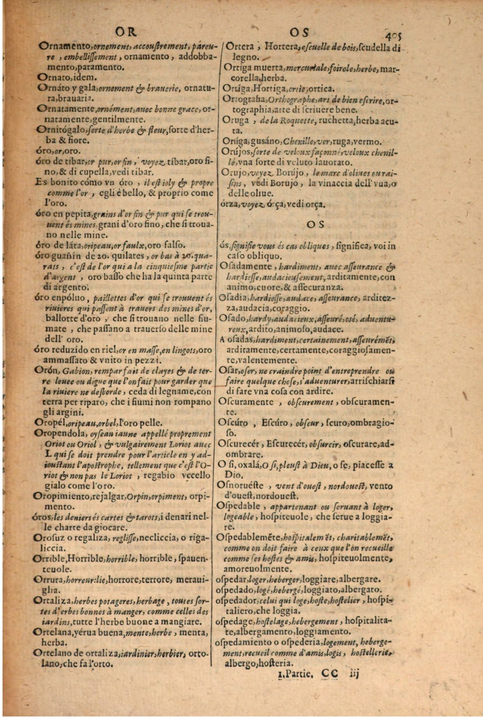1606 - Samuel Crespin - Thresor des trois langues, francoise, italiene et espagnolle - BSB Munich