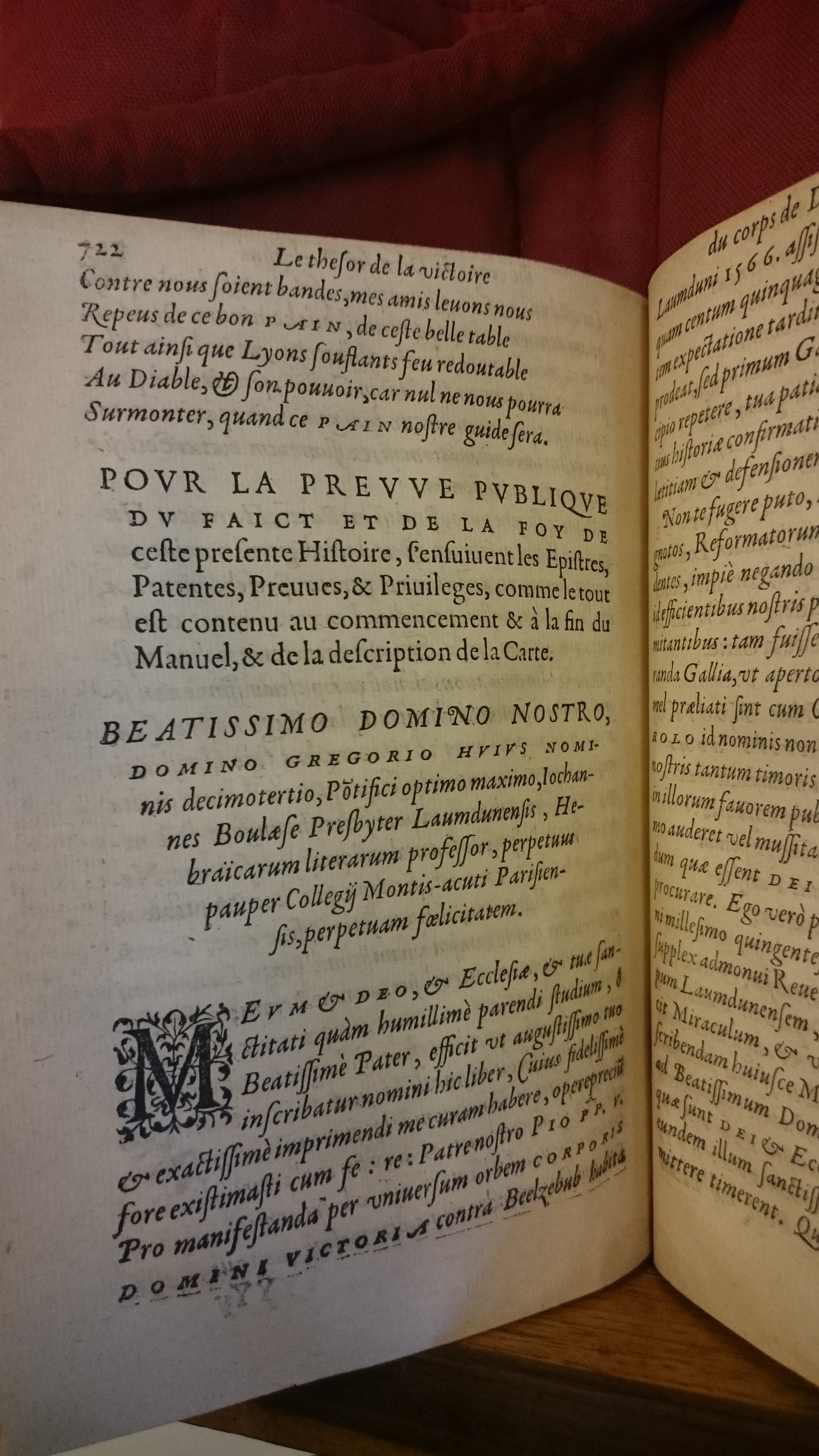1578 - Nicolas Chesneau - Trésor et entière histoire de la triomphante victoire du corps de Dieu sur l’esprit malin - BM Lyon