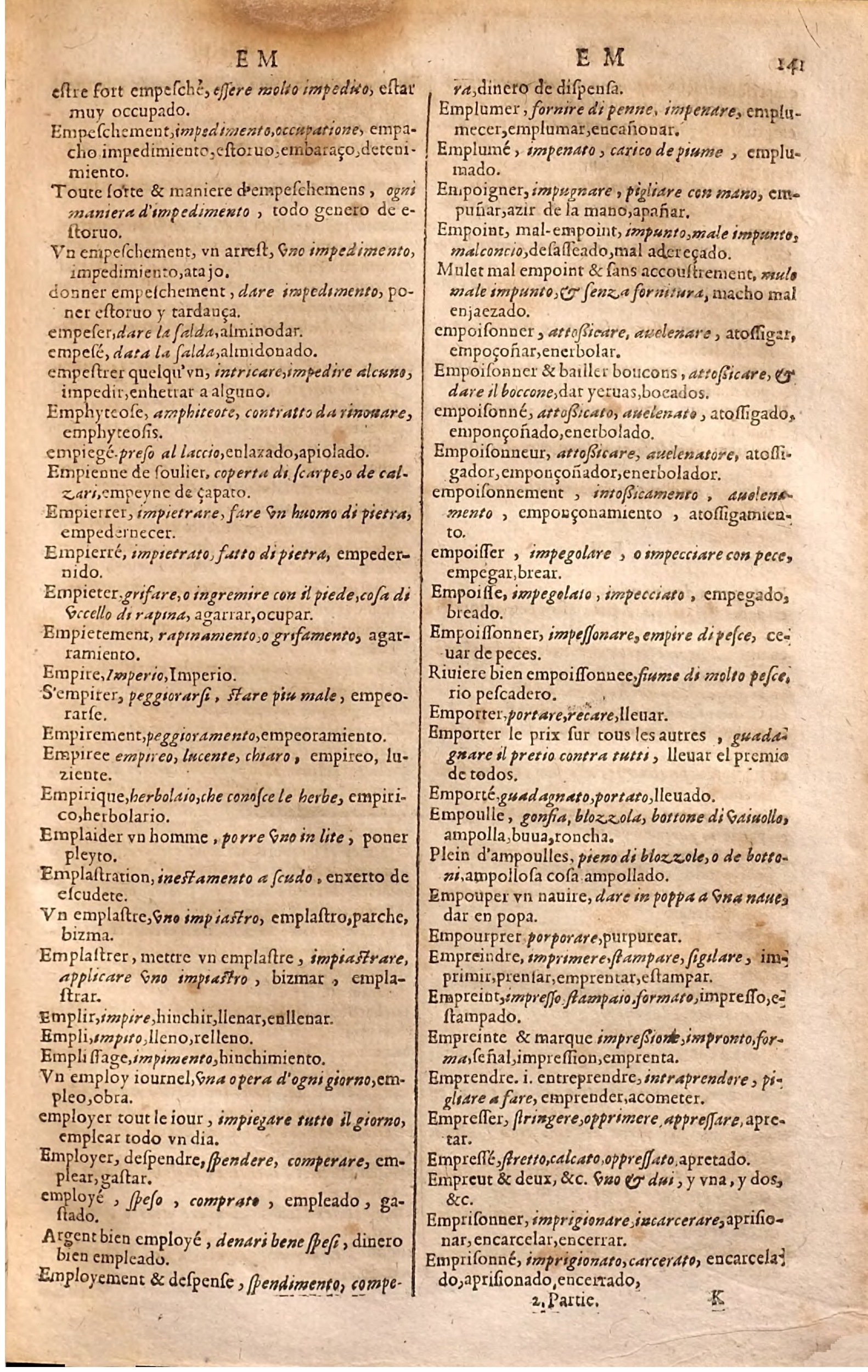 1627 - Jacques Crespin - Trésor des trois langues (Seconde partie) - Regensburg