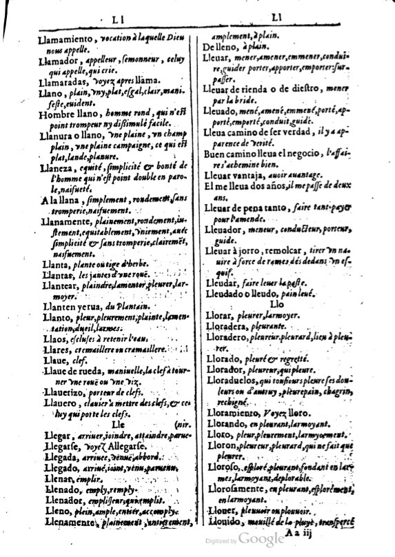 1616 - Veuve Marc Orry - Trésor des deux langues espagnole et française (Première et Seconde parties) - BM Lyon