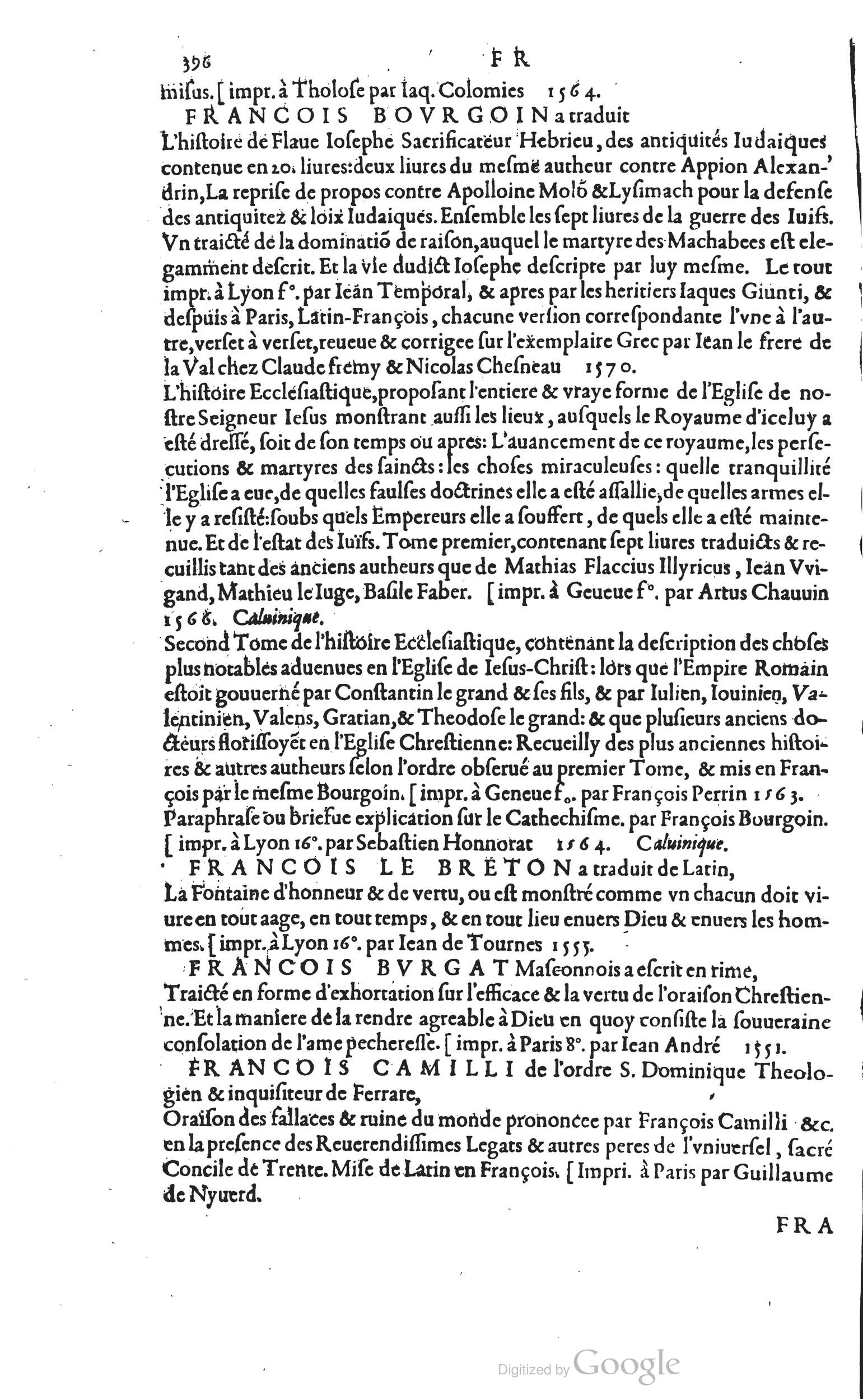 1585 - Barthélemy Honorat - Bibliothèques françaises - BSB Munich