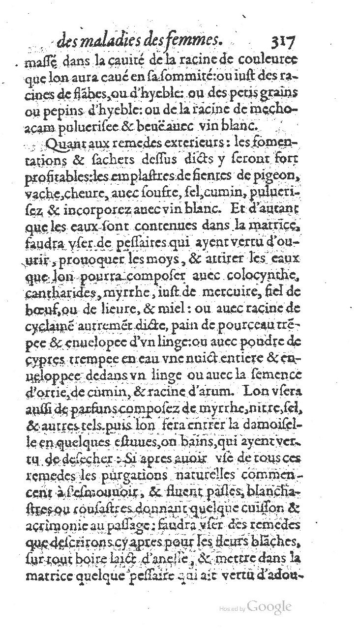 1585 - Jacques du Puis - Trésor des remèdes secrets pour les maladies des femmes - BnF