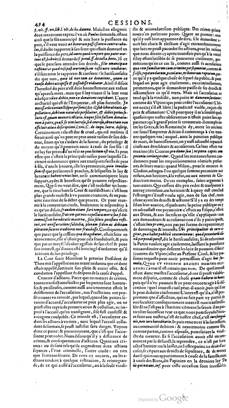 1629 - Veuve Nicolas Buon - Trésor du droit français (21754 T. 1) - BM Lyon