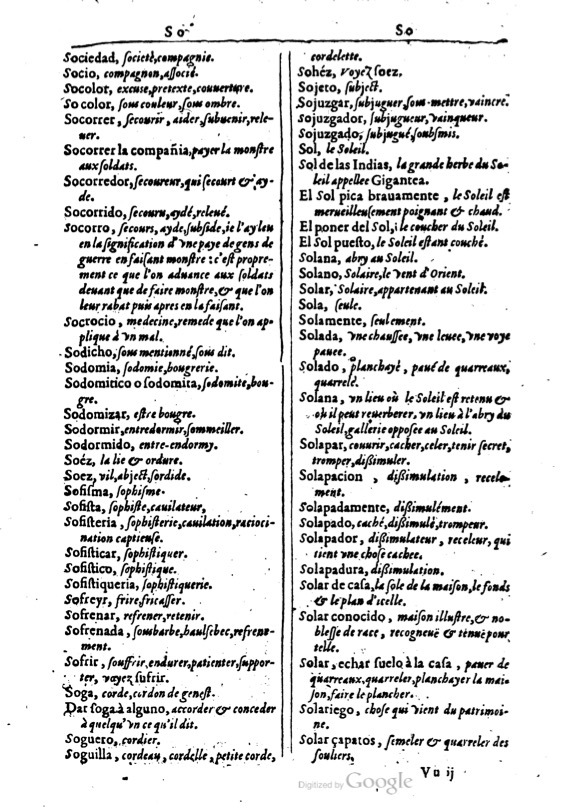 1616 - Veuve Marc Orry - Trésor des deux langues espagnole et française (Première et Seconde parties) - BM Lyon