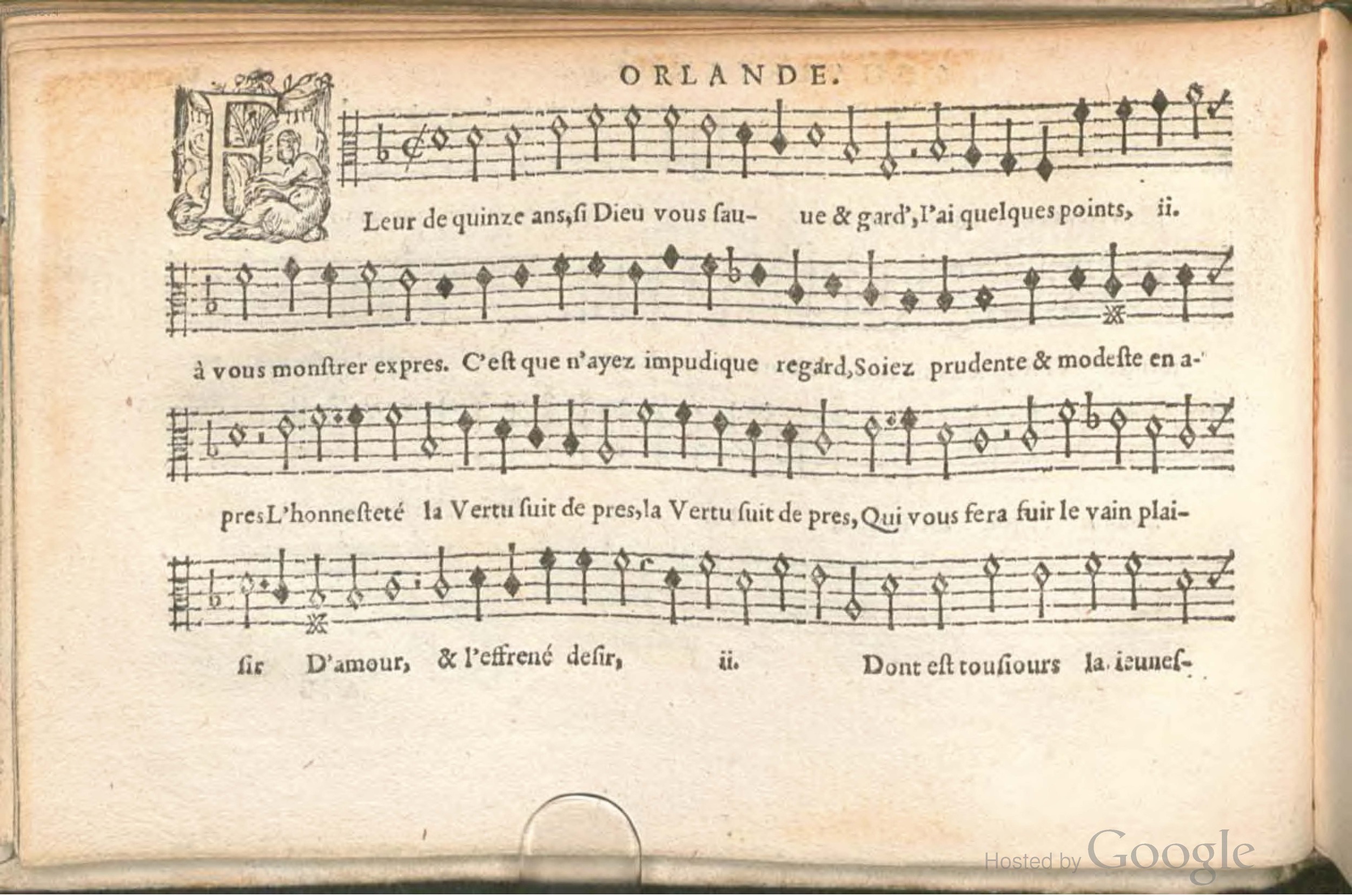 1576 - [Pierre de Saint-André] - Trésor de musique d’Orlande de Lassus Contratenor - BSB Munich