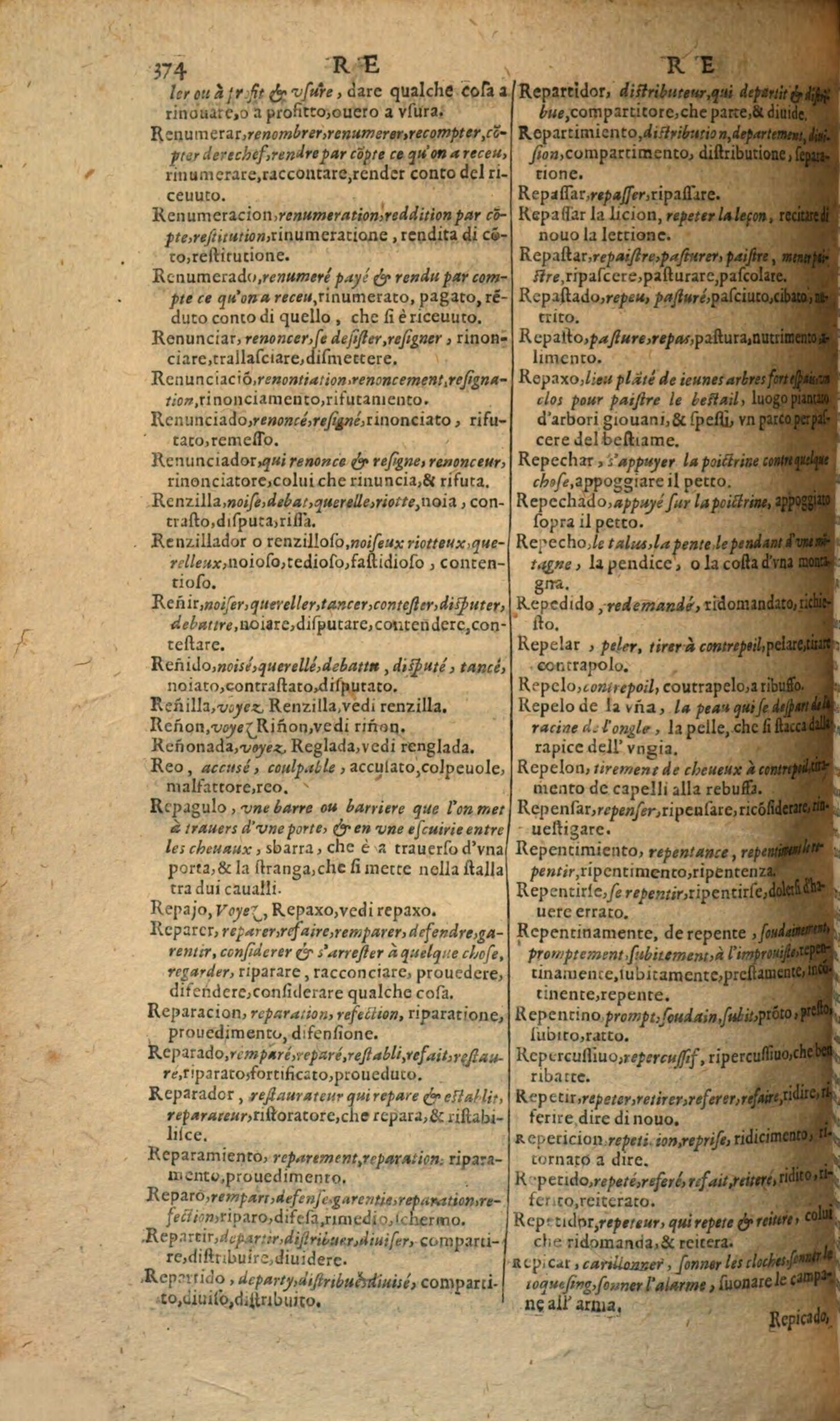 1617 - Samuel Crespin - Trésor des trois langues espagnole, française et italienne (Première partie) - Regensburg 1617 - Samuel Crespin - Trésor des trois langues espagnole, française et italienne (Première partie) - Regensburg