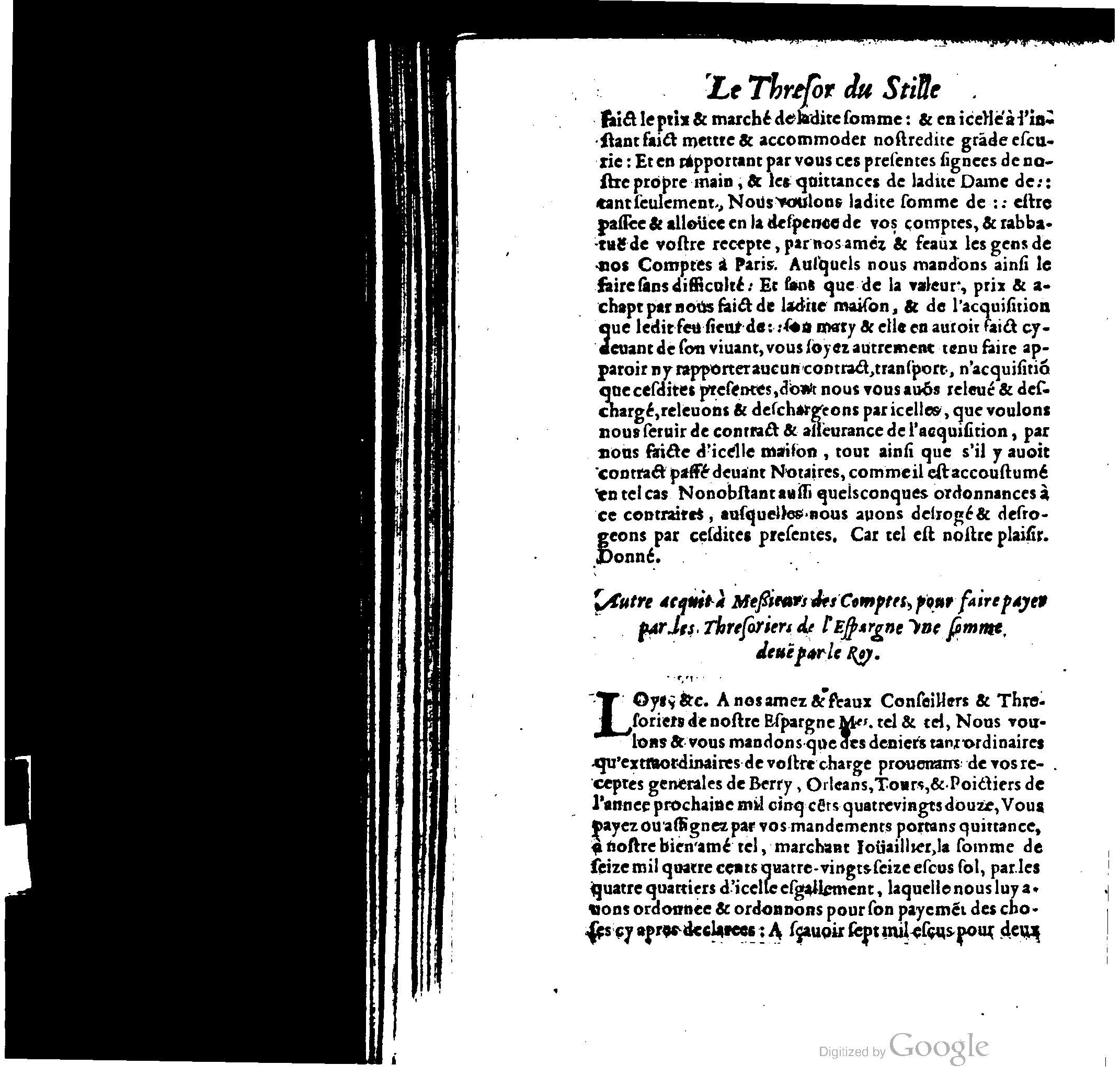 1614 - Jean Richer - Trésor du nouveau style et protocole de la chancellerie de France - BSB Munich