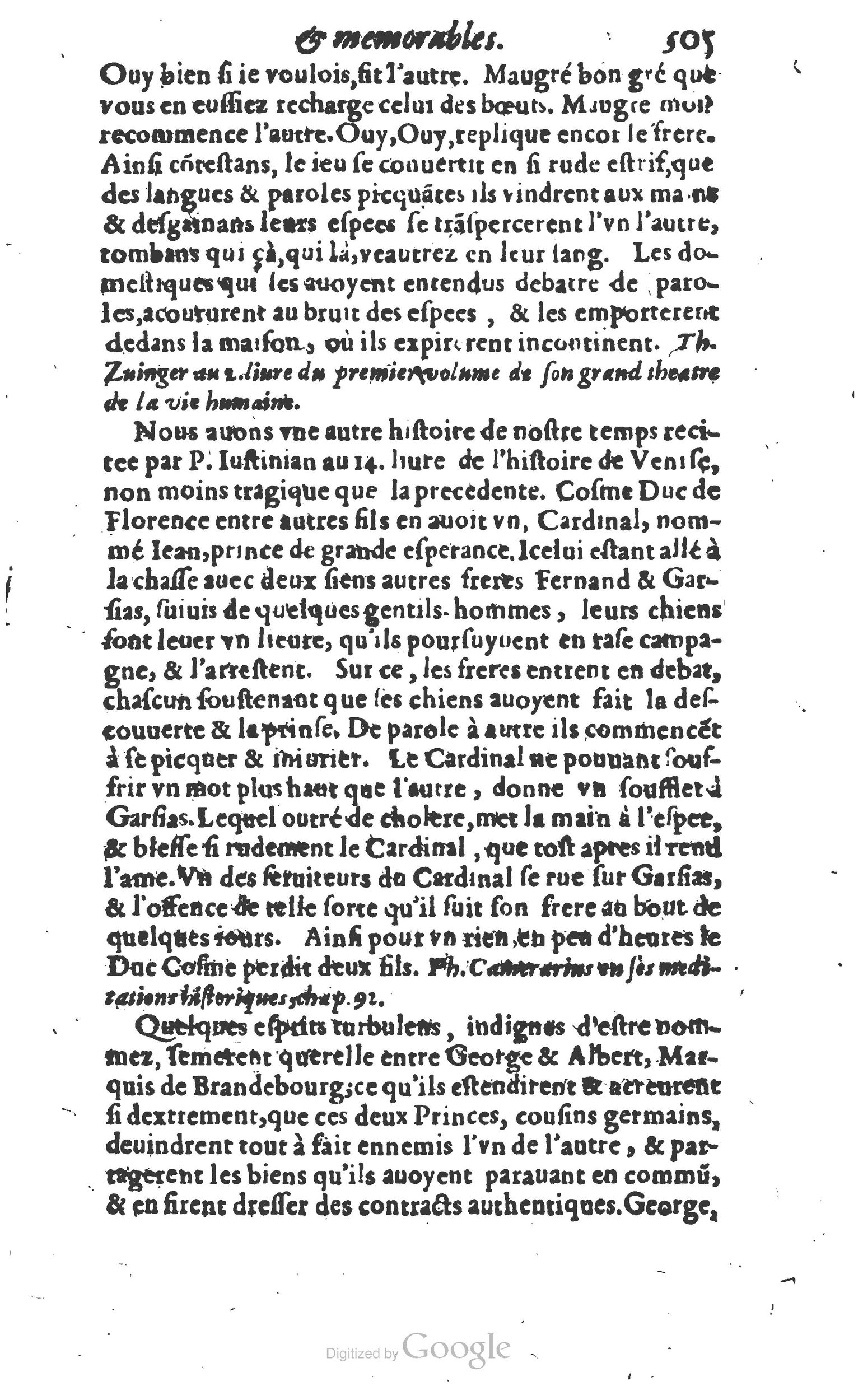 1610 - Paul Marceau - Trésor d’histoires admirables et mémorables - Princeton