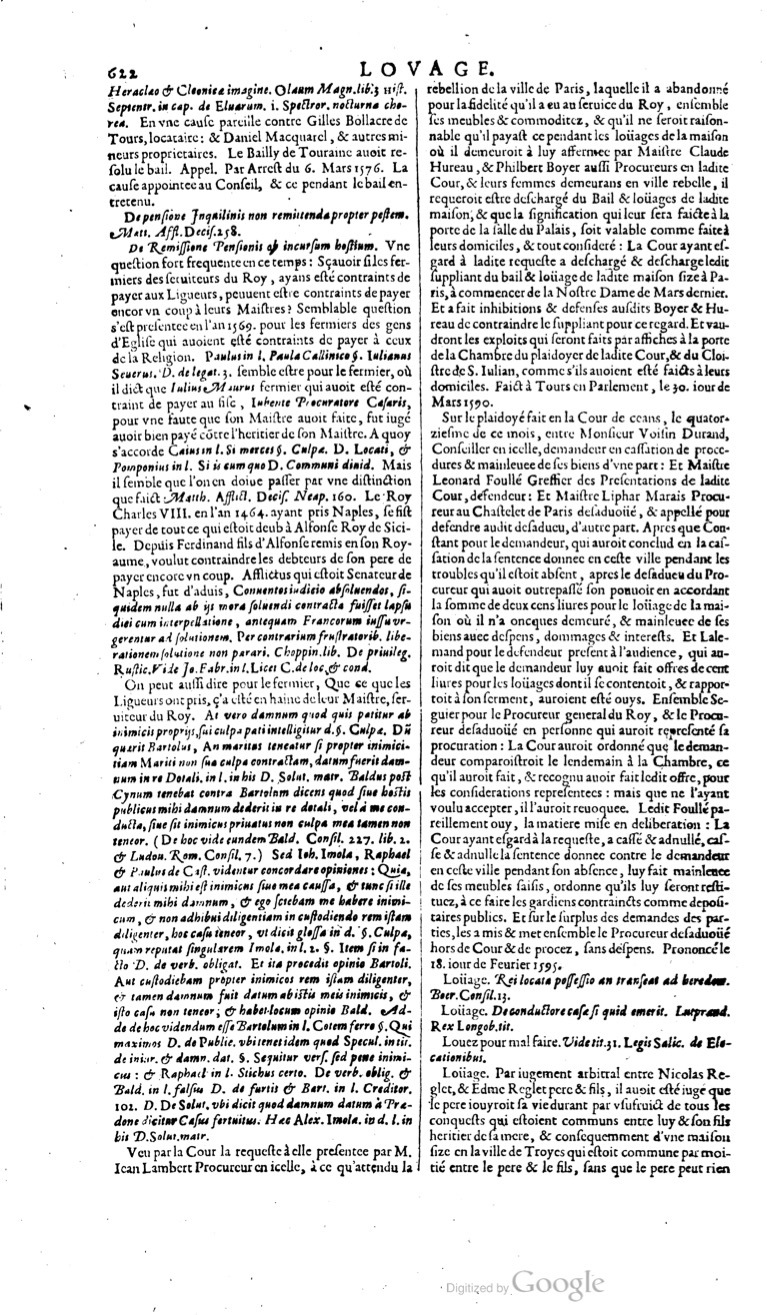 1629 - Veuve Nicolas Buon - Trésor du droit français (29620 T. 2) - BM Lyon