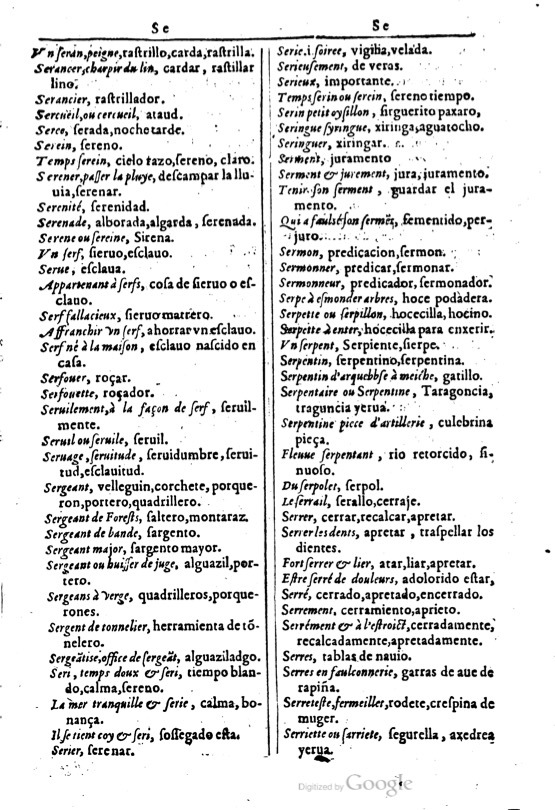 1616 - Veuve Marc Orry - Trésor des deux langues espagnole et française (Première et Seconde parties) - BM Lyon