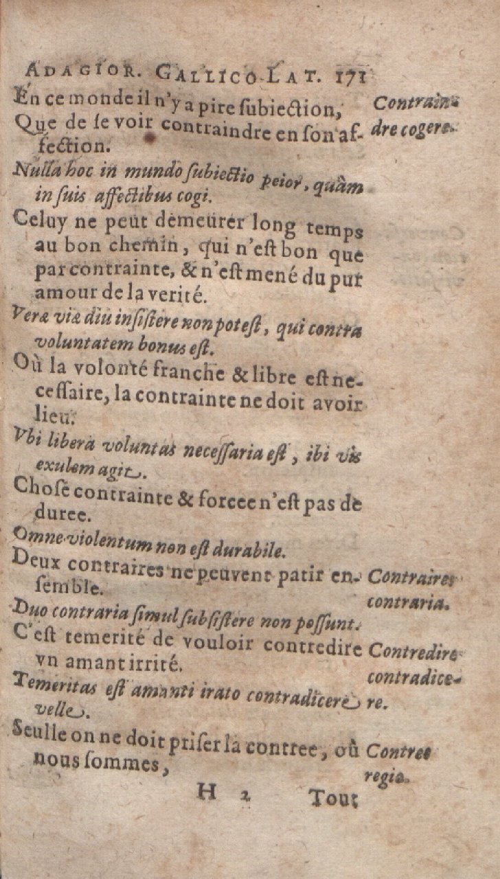 1612 - Dominicus Custos - Trésor des proverbes français  - Bibliopol-Olomuc