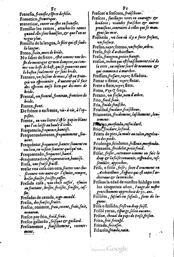 1621 - Adrian Tiffaine - Trésor des deux langues espagnole et française - BM Lyon