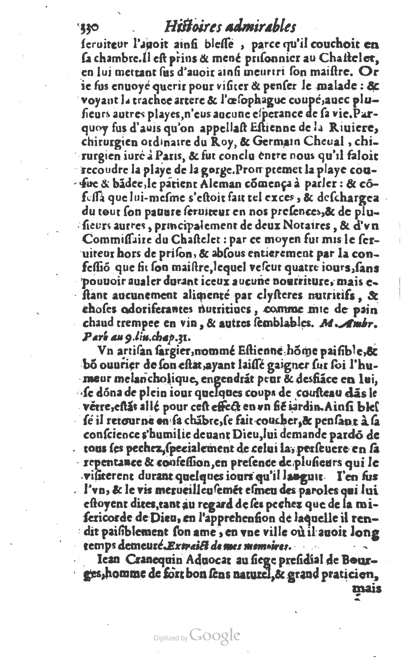 1610 - Paul Marceau - Trésor d’histoires admirables et mémorables - Princeton