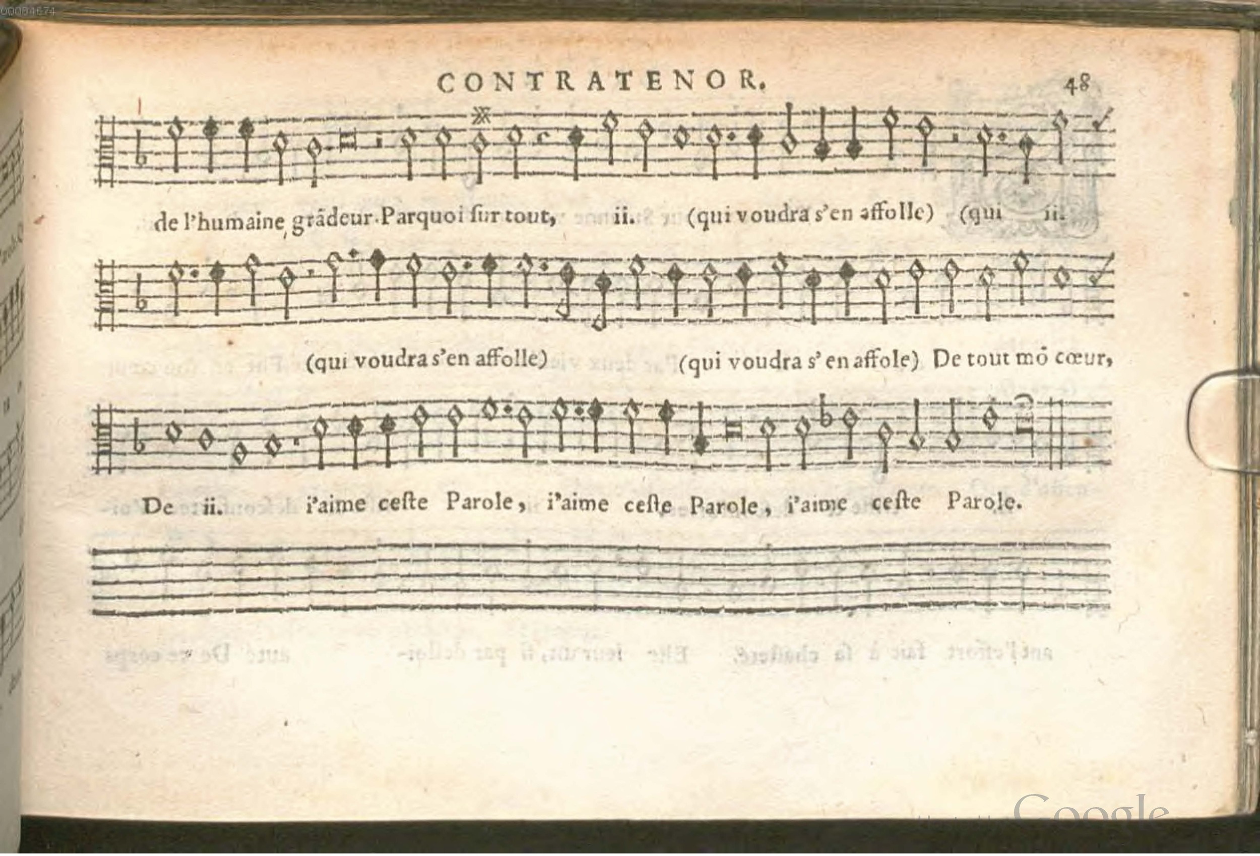 1576 - [Pierre de Saint-André] - Trésor de musique d’Orlande de Lassus Contratenor - BSB Munich