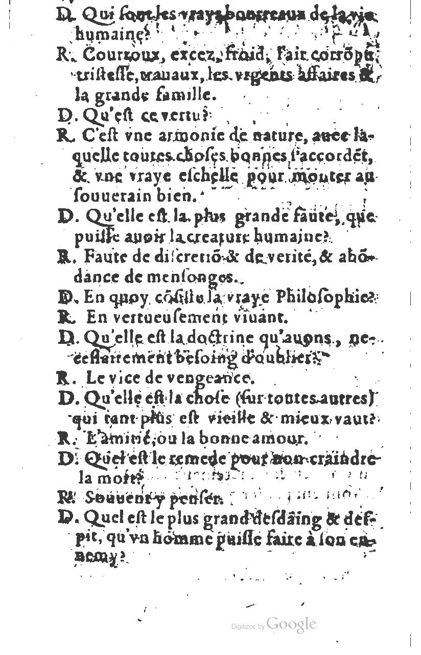 1581 - Nicolas Bonfons  - Trésor des sentences dorées - Princeton