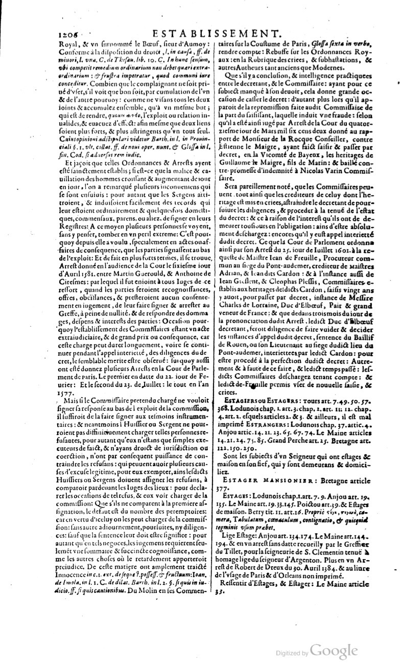 1629 - Veuve Nicolas Buon - Trésor du droit français (21754 T. 1) - BM Lyon