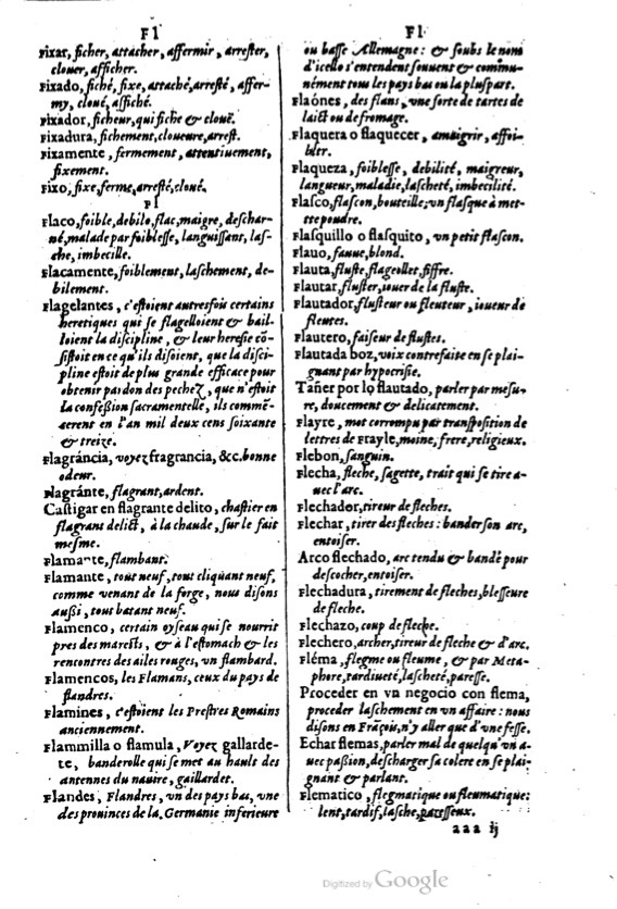 1621 - Adrian Tiffaine - Trésor des deux langues espagnole et française - BM Lyon