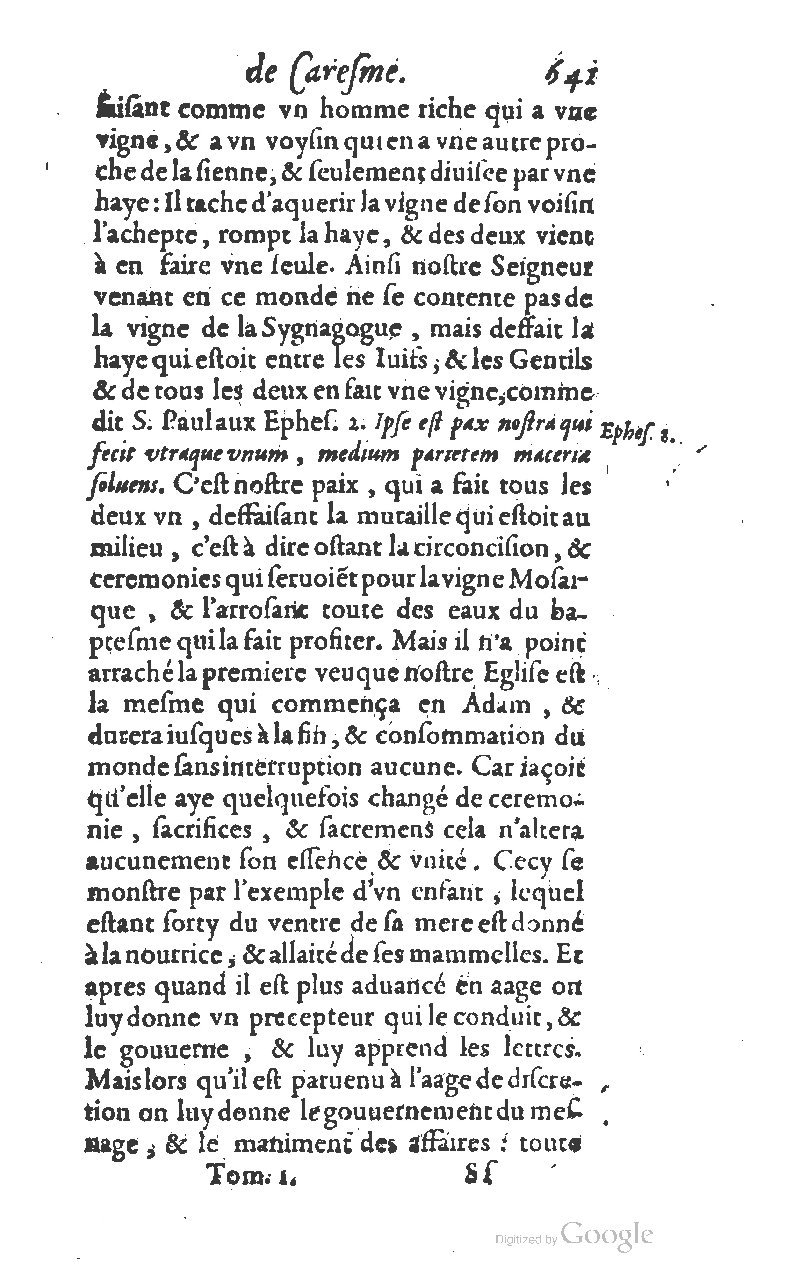 1607 - Nicolas Du Fossé - Trésor quadragésimal - T 01 - BM Lyon