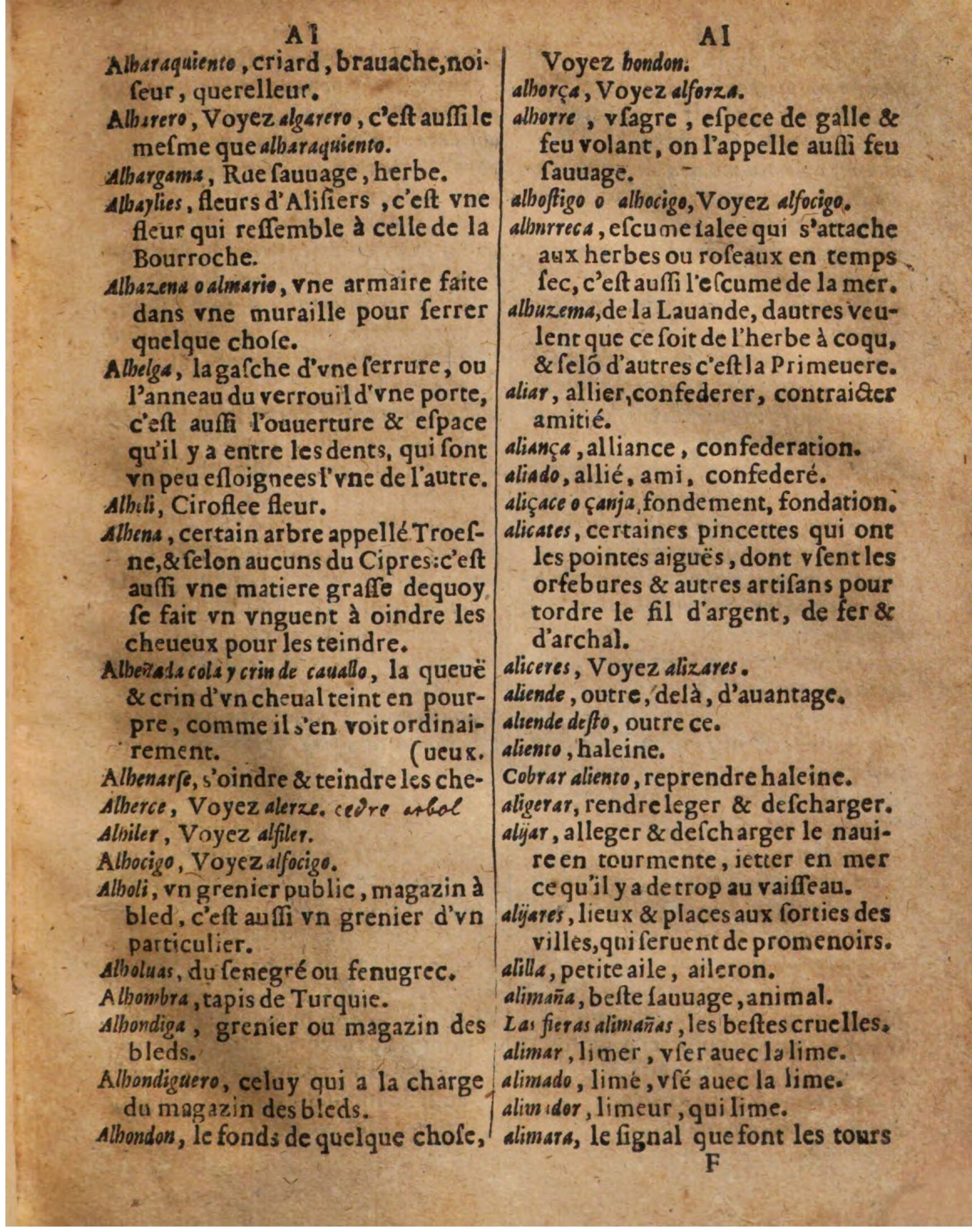 1625 - Hubert Antoine - Trésor des deux langues espagnole et française - Augsbourg