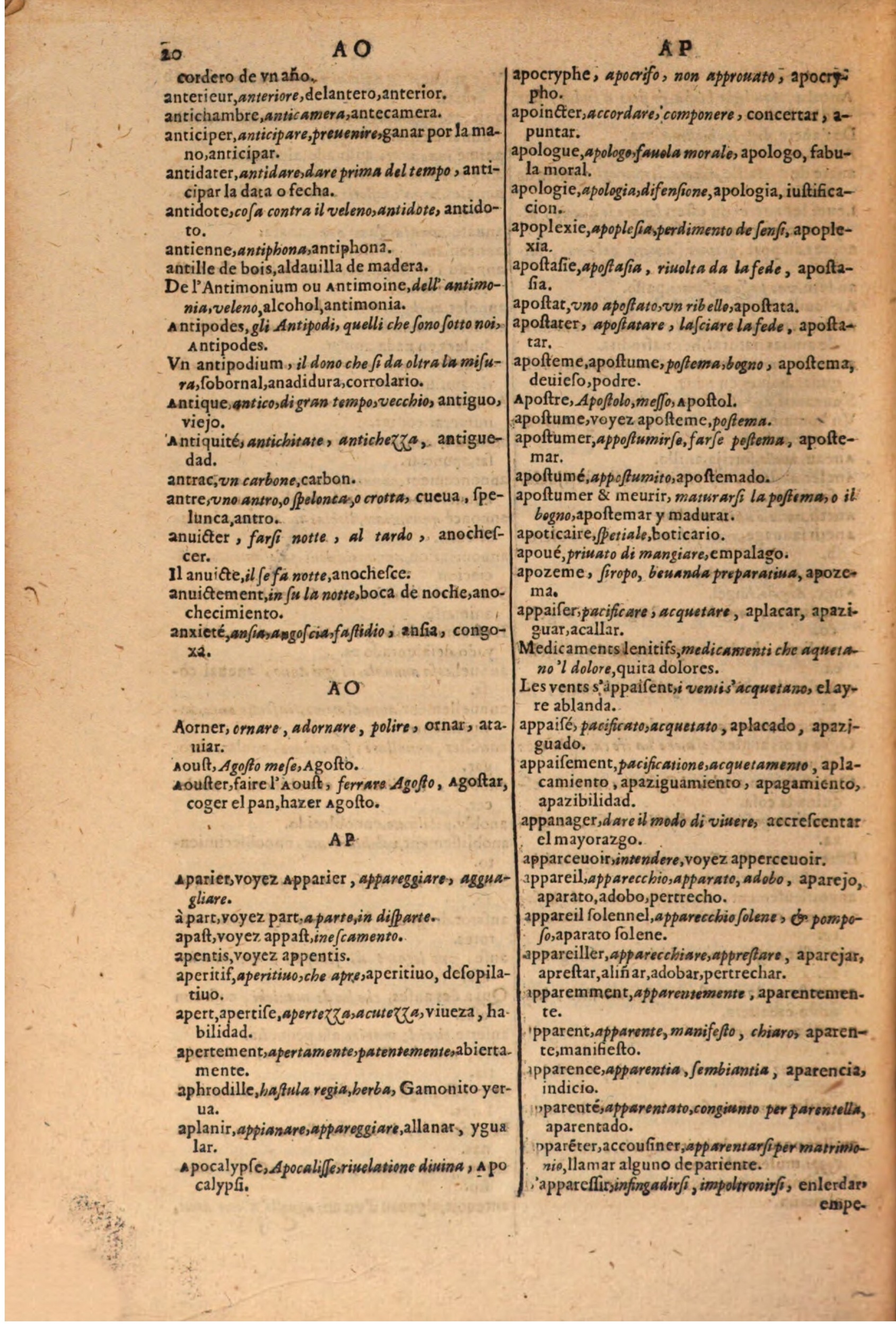 1616 - Pierre de la Rovière - Trésor des trois langues (Seconde partie) - BSB Munich