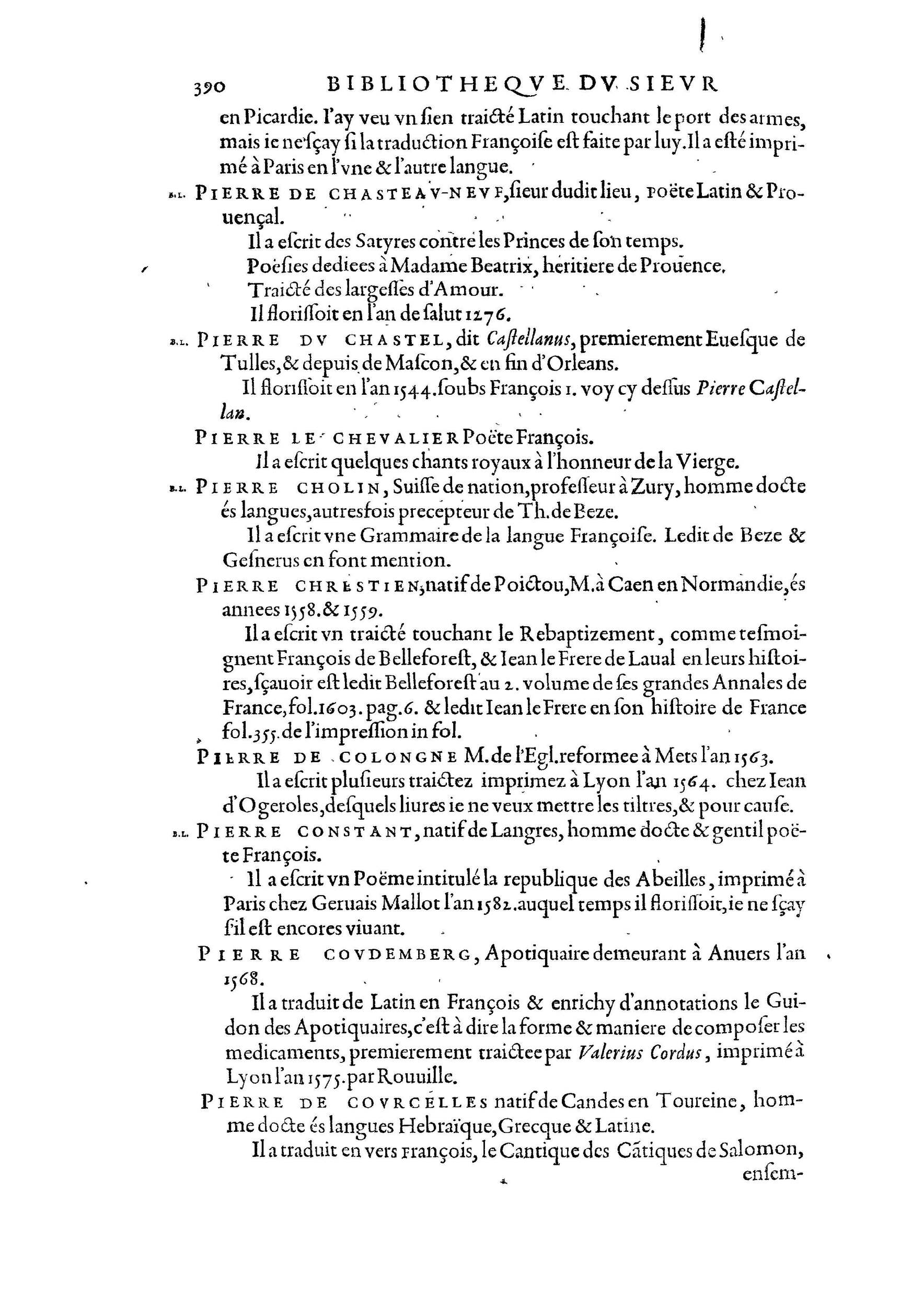 1584 - Abel L&#039;Angelier - Bibliothèques françaises - BnF