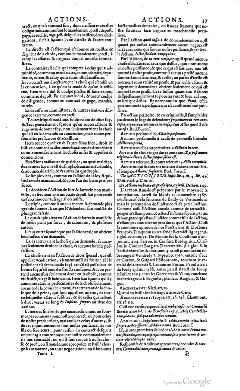 1629 - Veuve Nicolas Buon - Trésor du droit français (21754 T. 1) - BM Lyon