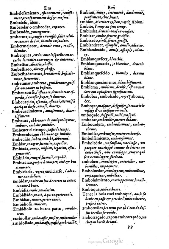 1621 - Adrian Tiffaine - Trésor des deux langues espagnole et française - BM Lyon
