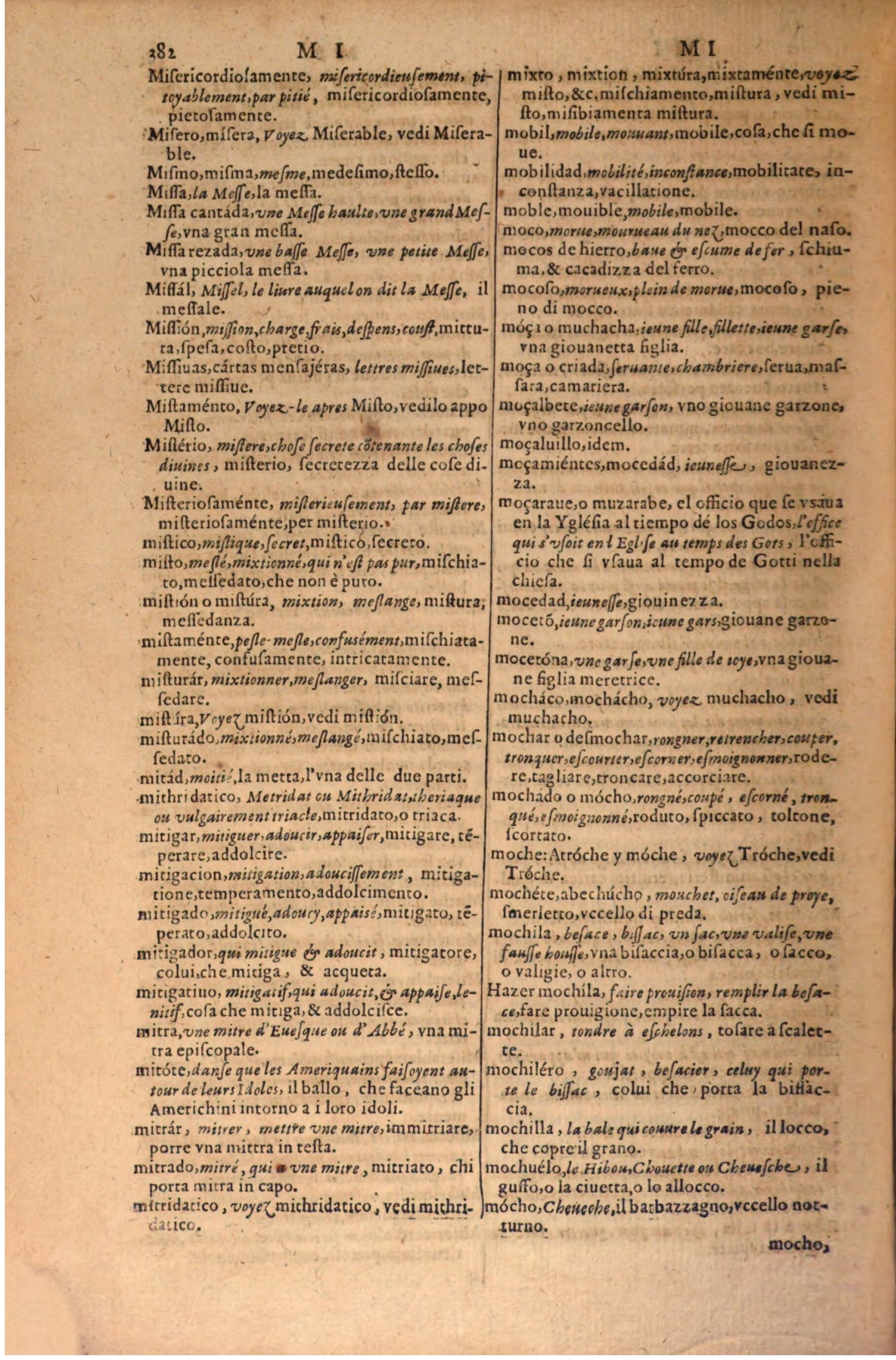 1606 - Samuel Crespin - Thresor des trois langues, francoise, italiene et espagnolle - BSB Munich
