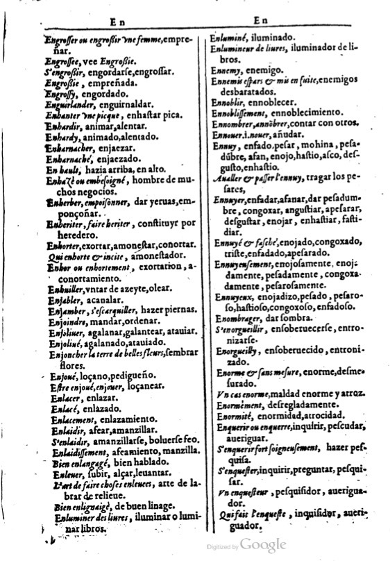 1616 - Veuve Marc Orry - Trésor des deux langues espagnole et française (Première et Seconde parties) - BM Lyon