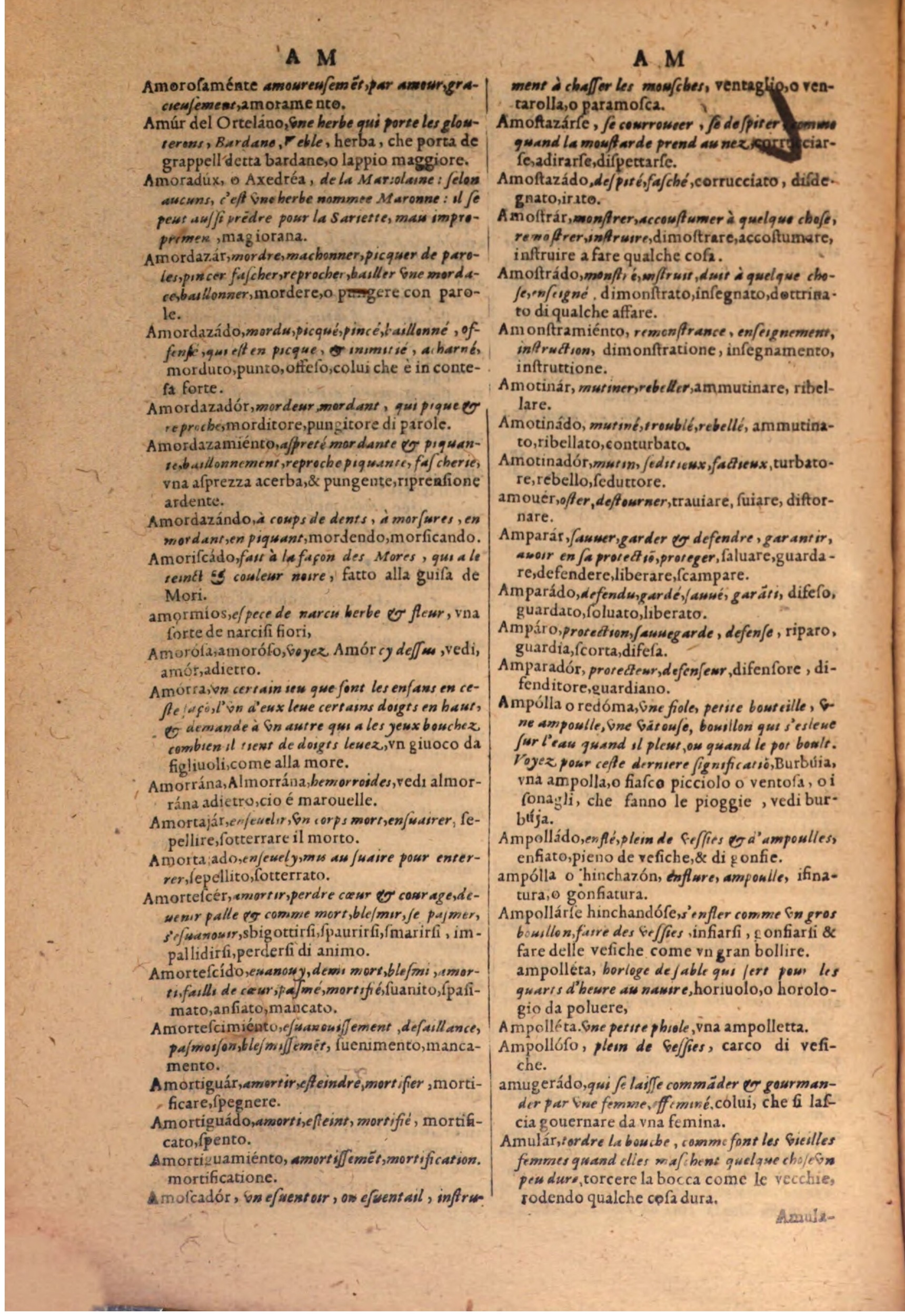 1606 - Samuel Crespin - Thresor des trois langues, francoise, italiene et espagnolle - BSB Munich
