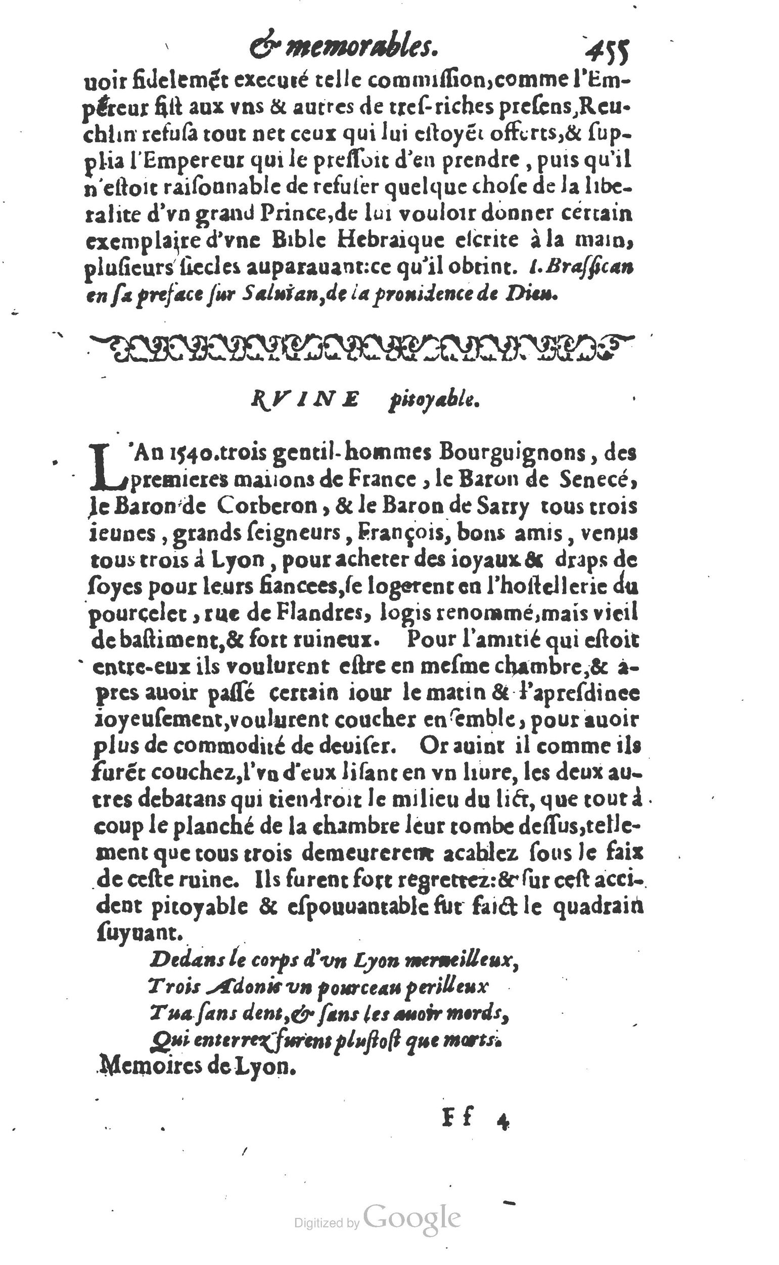 1610 - Paul Marceau - Trésor d’histoires admirables et mémorables - Princeton