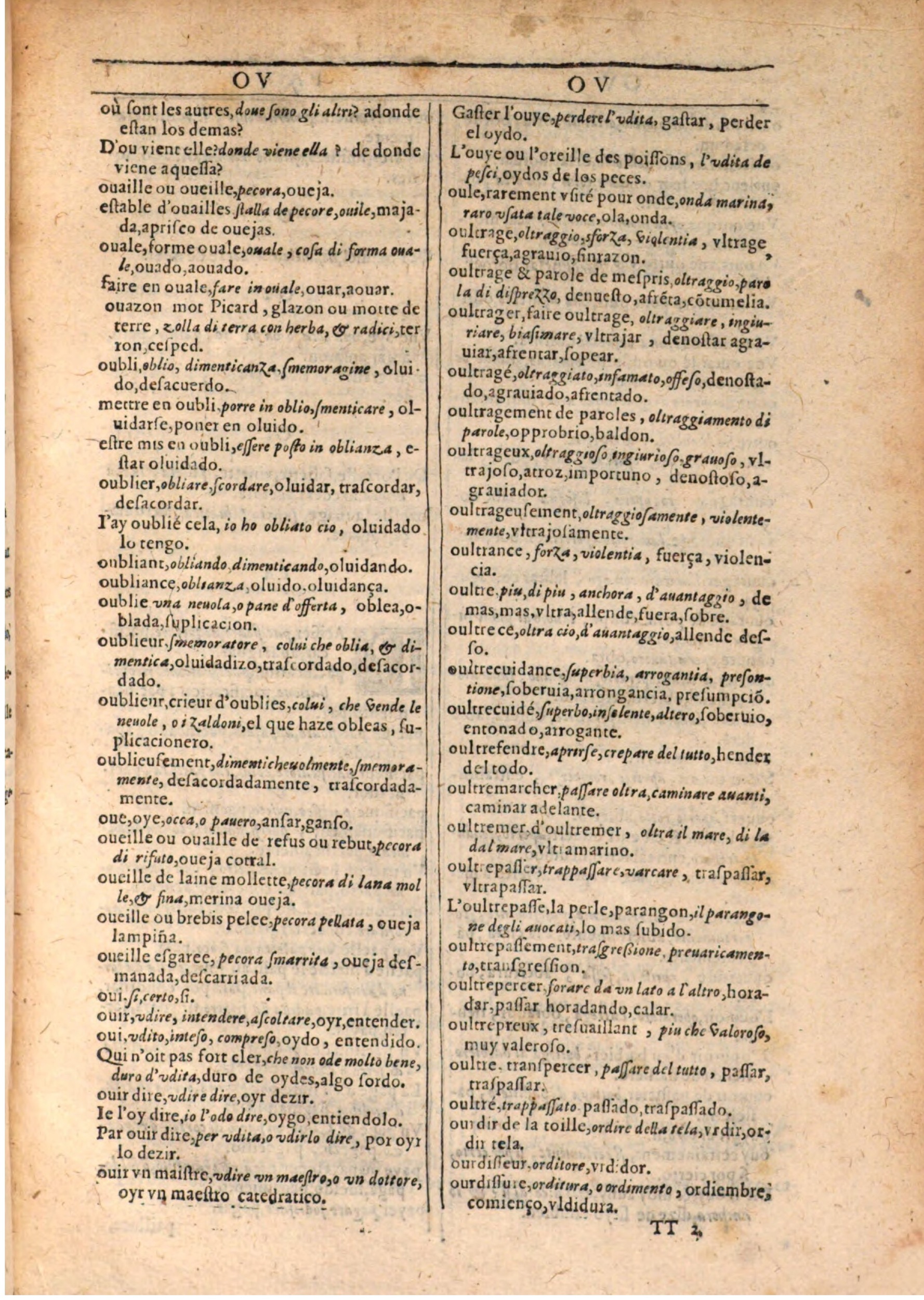 1609 - Philippe Albert et Alexandre Pernet - Trésor des trois langues française, italienne et espagnole (Seconde partie) - BSB Munich 1609 - Philippe Albert et Alexandre Pernet - Trésor des trois langues française, italienne et espagnole (Seconde partie) - BSB Munich