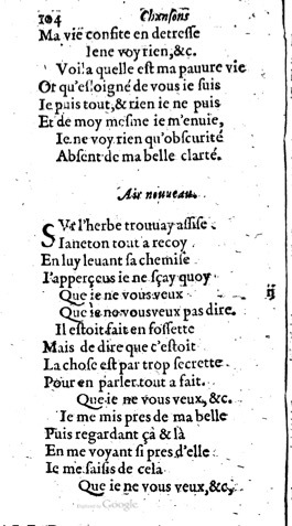 1623 - Jacques Cailloüé - Trésor ou recueil des chansons amoureuses - British Library