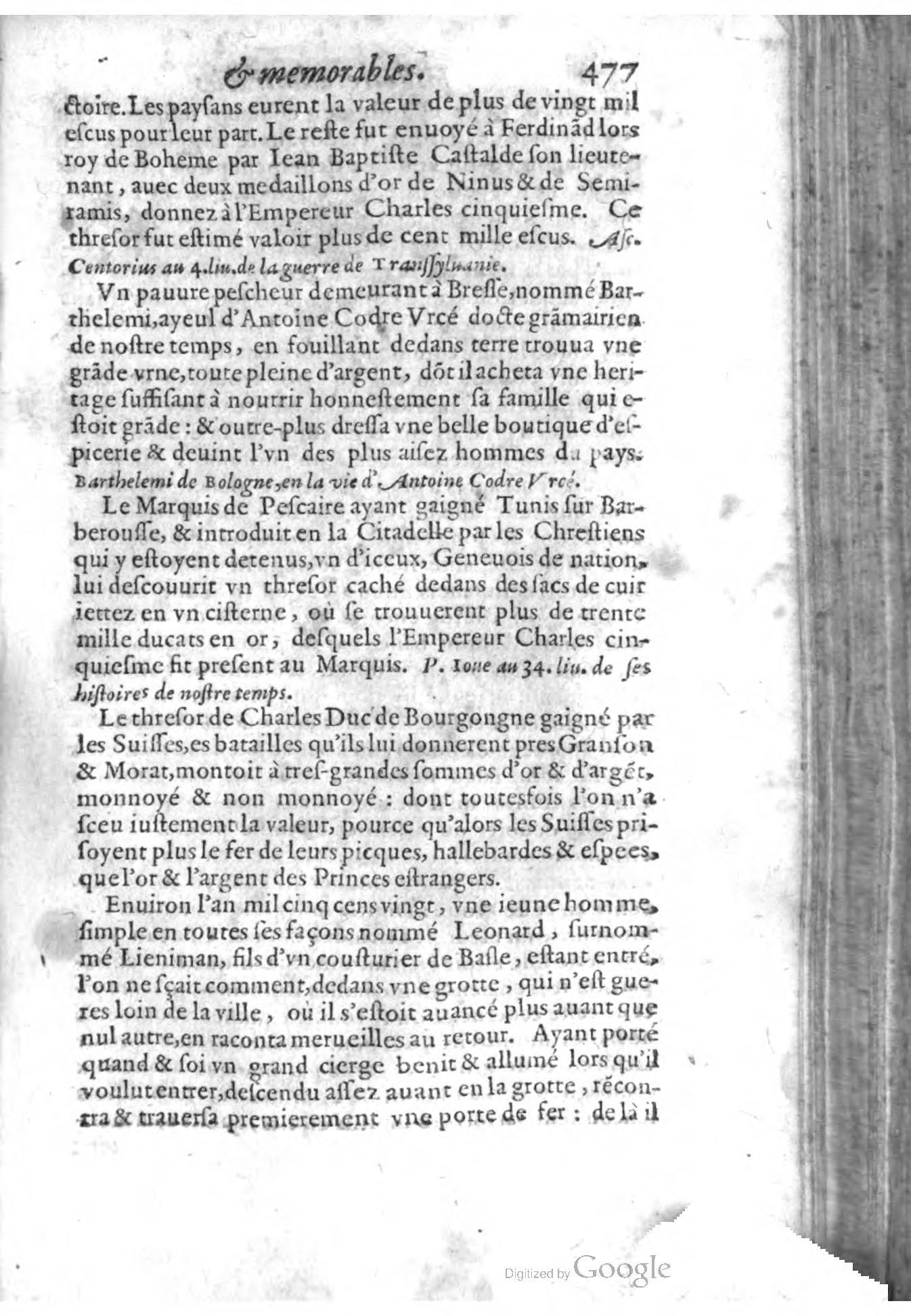 1620 - Samuel Crespin - Trésor d’histoires admirables et mémorables - BCU Lausanne