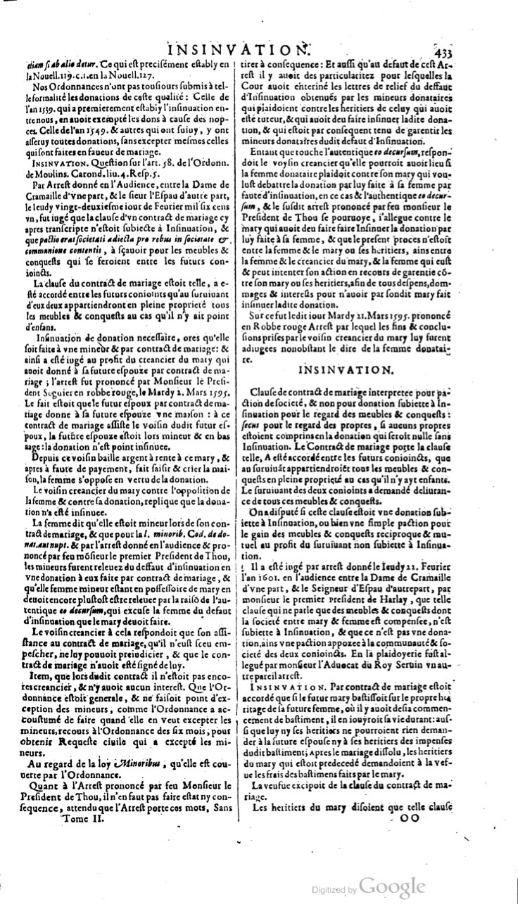1629 - Veuve Nicolas Buon - Trésor du droit français (21754 T. 2) - BM Lyon