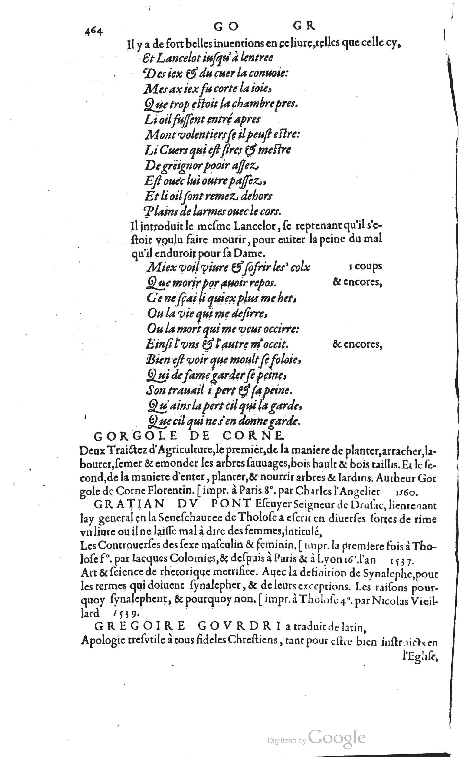 1585 - Barthélemy Honorat - Bibliothèques françaises - BSB Munich