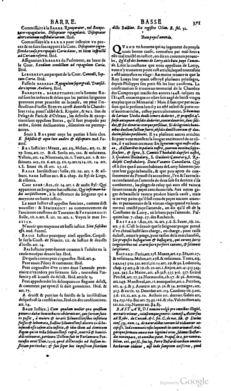 1629 - Veuve Nicolas Buon - Trésor du droit français (29620 T. 1) - BM Lyon