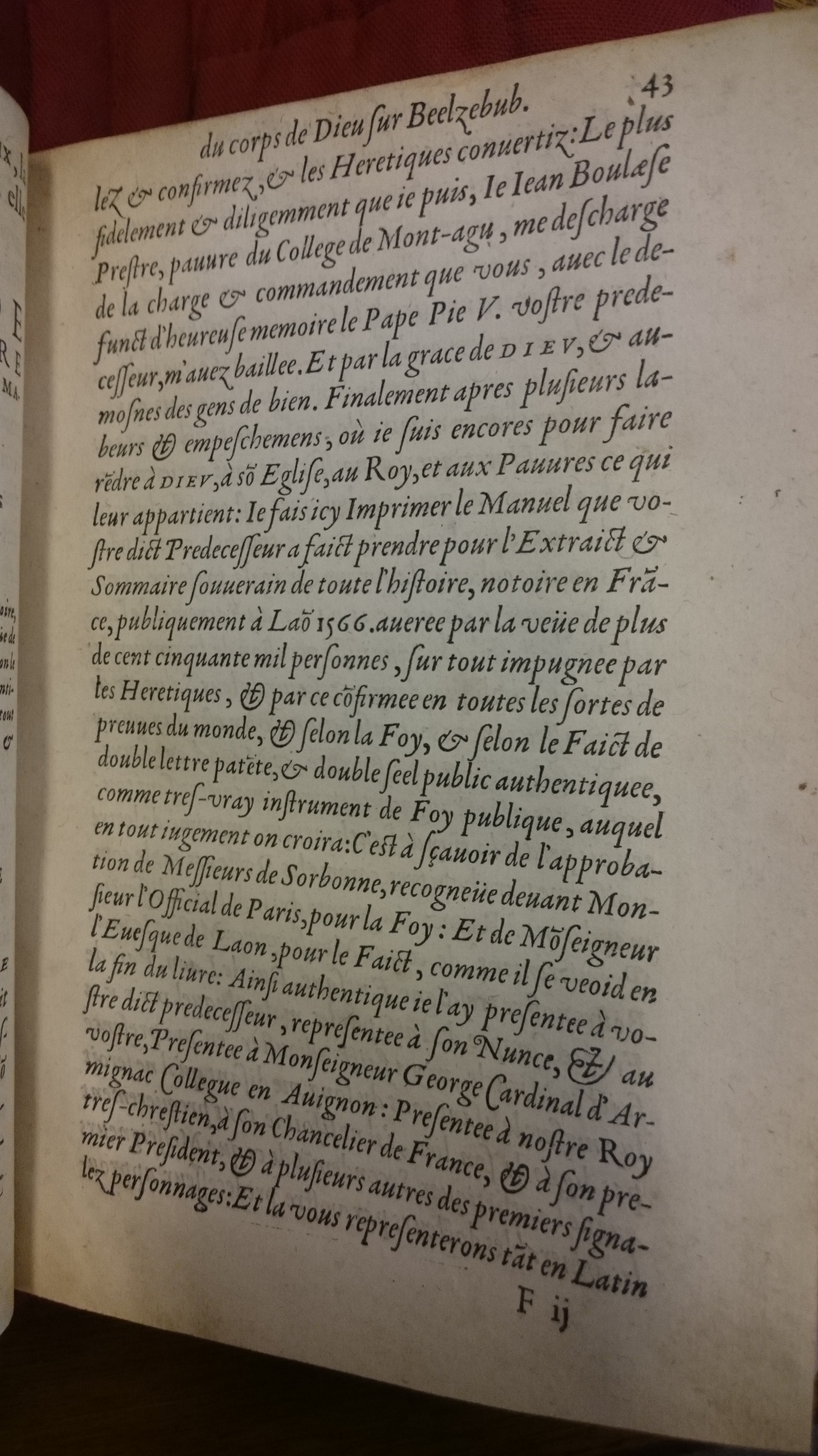 1578 - Nicolas Chesneau - Trésor et entière histoire de la triomphante victoire du corps de Dieu sur l’esprit malin - BM Lyon