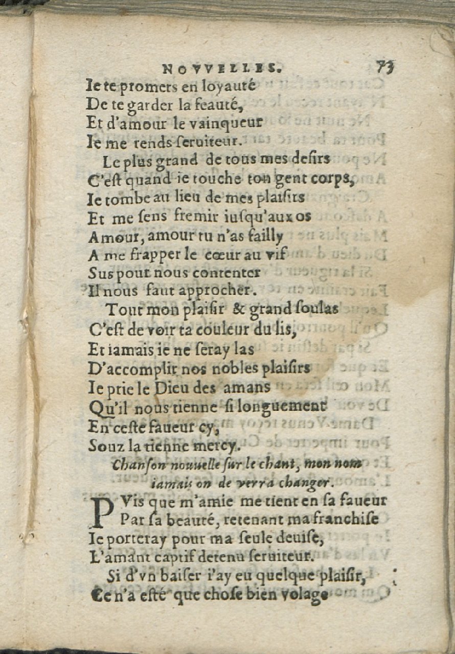 1575 - Pierre Brenouzet - Trésor de tous les recueils de chansons, tant amoureuses, rustiques, que musicales - Det KLG Copenhague